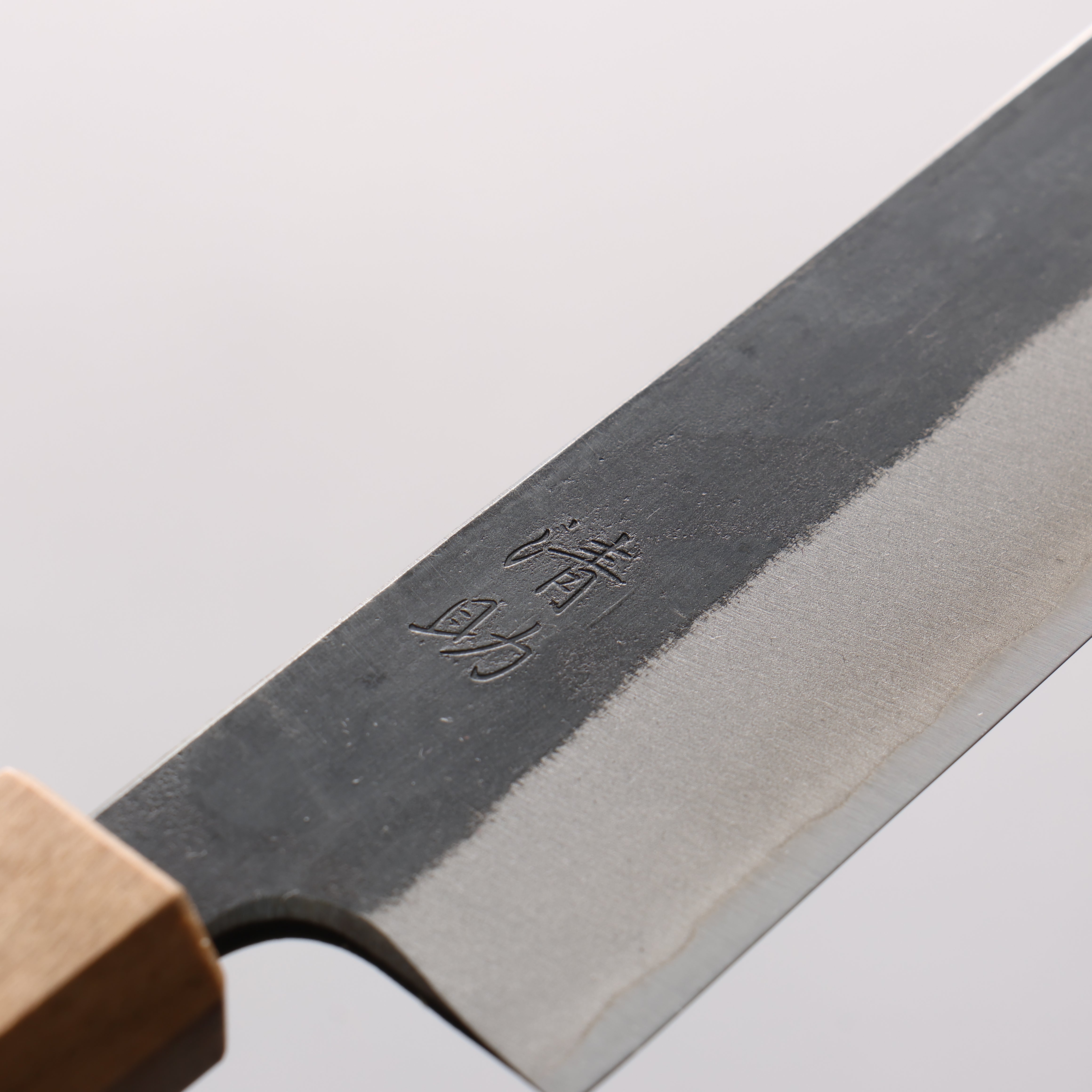 Seisuke Blue Steel No.2 Kurouchi Kiritsuke Petty-Utility 150mm Burnt Chestnut & Cherry Wood Handle - Seisuke Knife