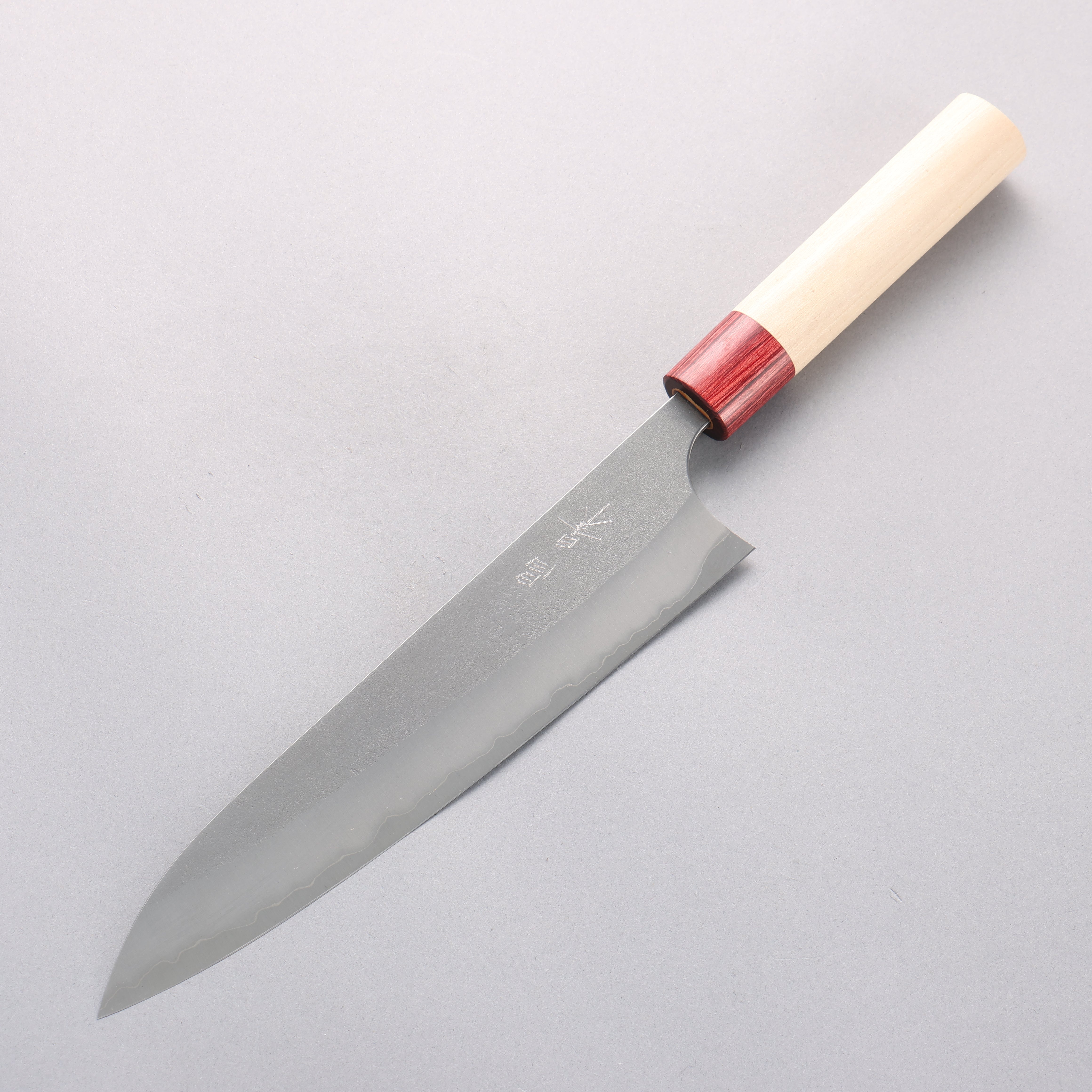 Masakage Yuki White Steel No.2 Nashiji Gyuto 210mm Magnolia Handle - Seisuke Knife