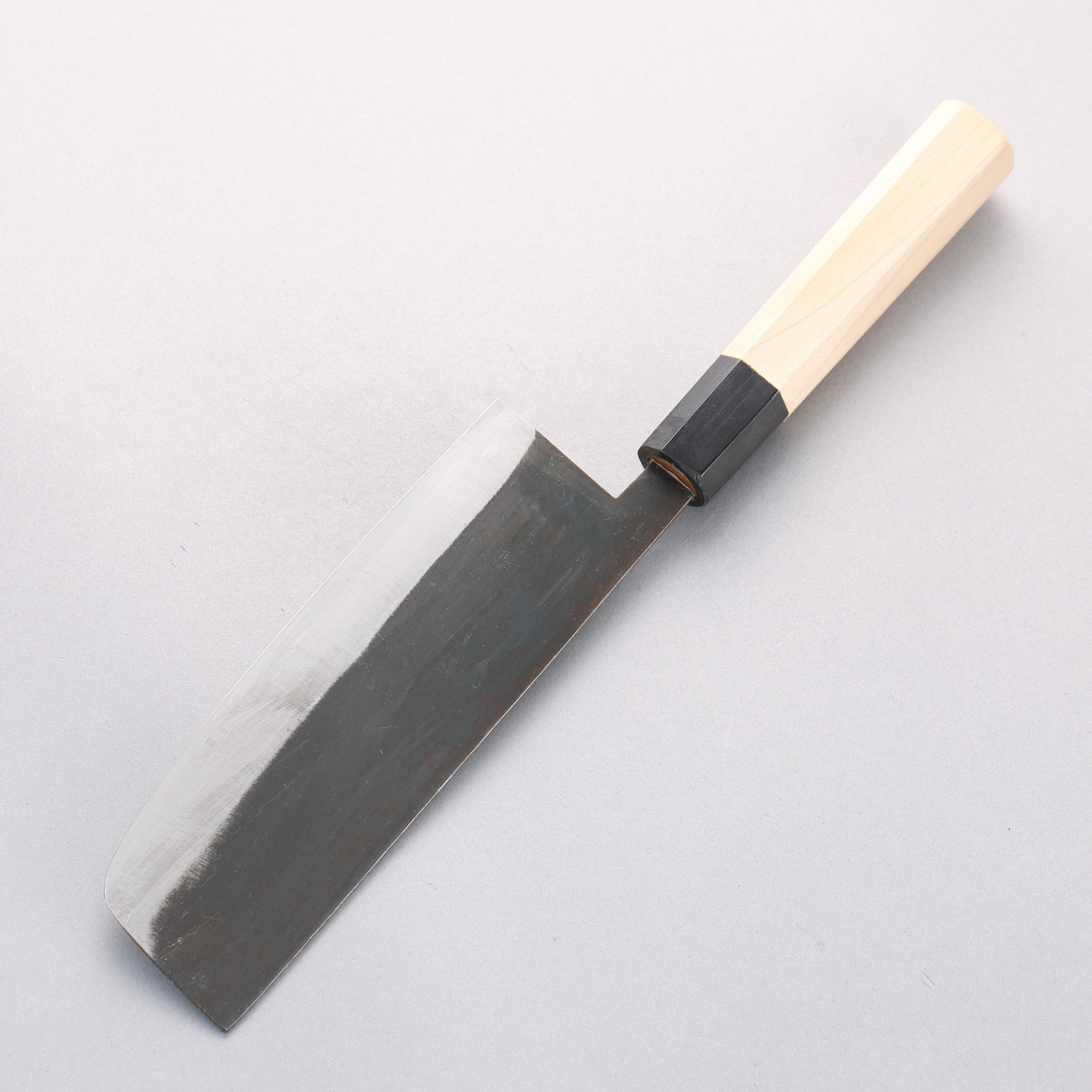 Minamoto Akitada White Steel No.2 Kurouchi Nakiri 165mm Magnolia Handle - Seisuke Knife