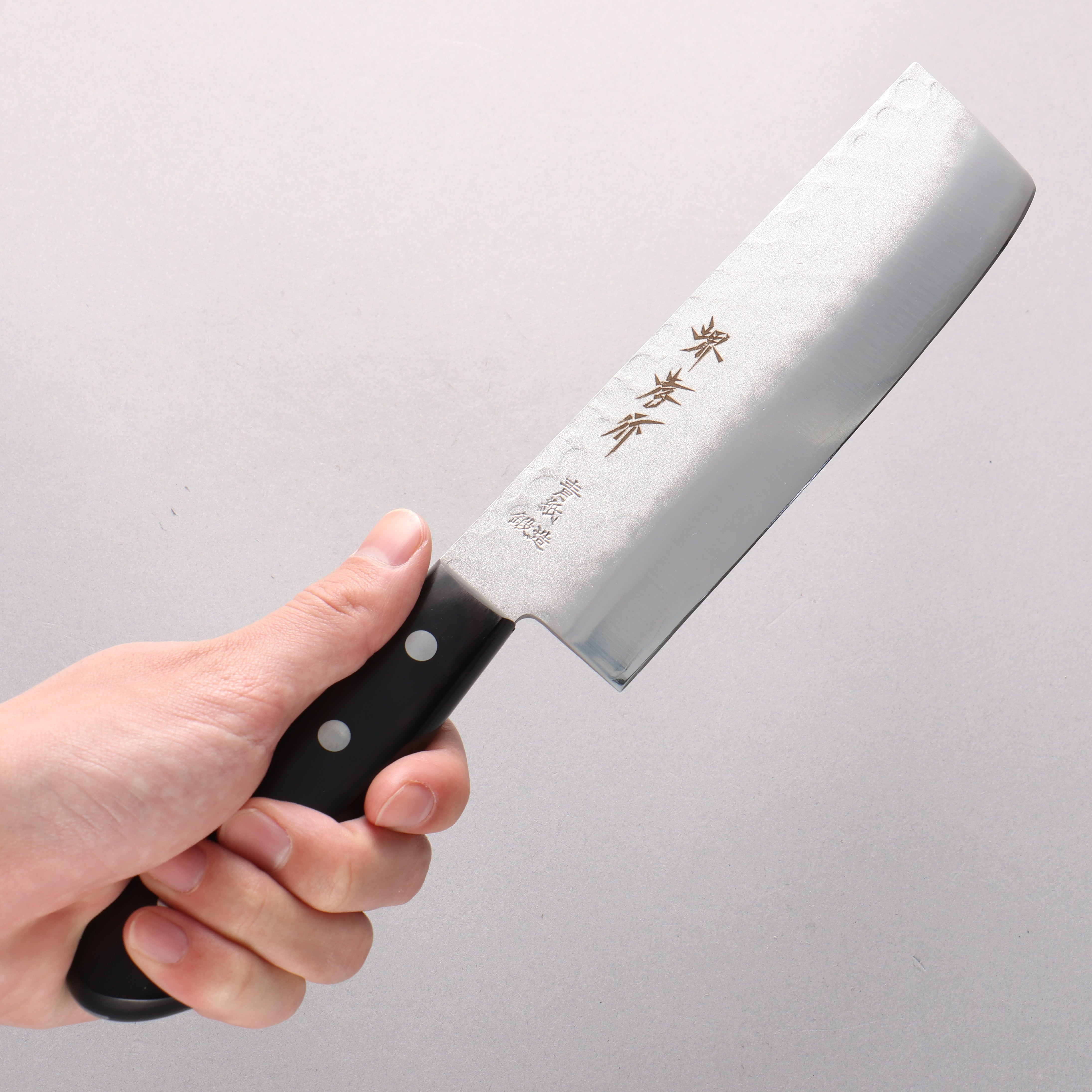 Sakai Takayuki 3 Layer Hammered Blue Steel Core Nakiri Japanese Chef Knife 165mm - Seisuke Knife