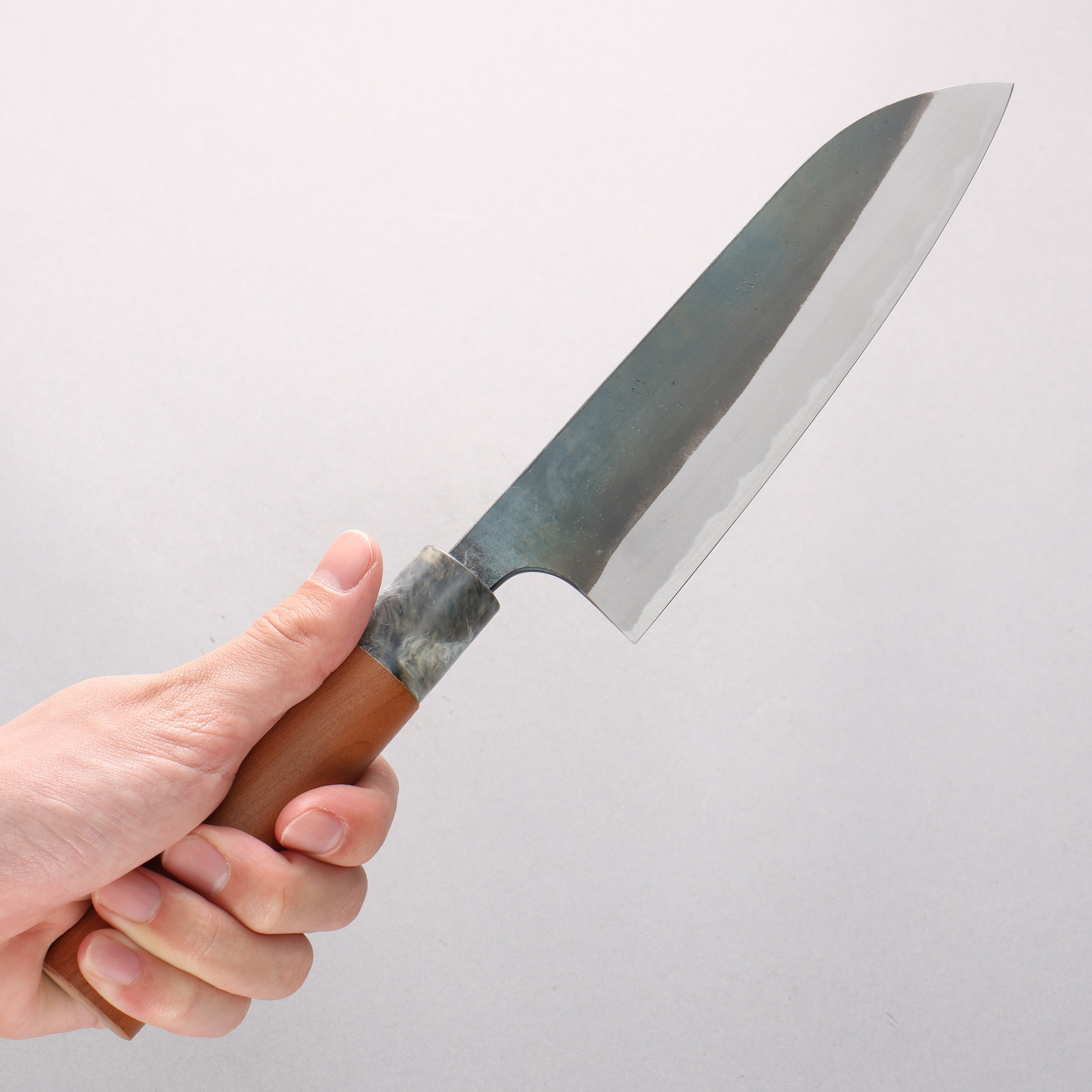 Masakage Mizu Blue Steel No.2 Black Finished Santoku 165mm with American Cherry Handle - Seisuke Knife