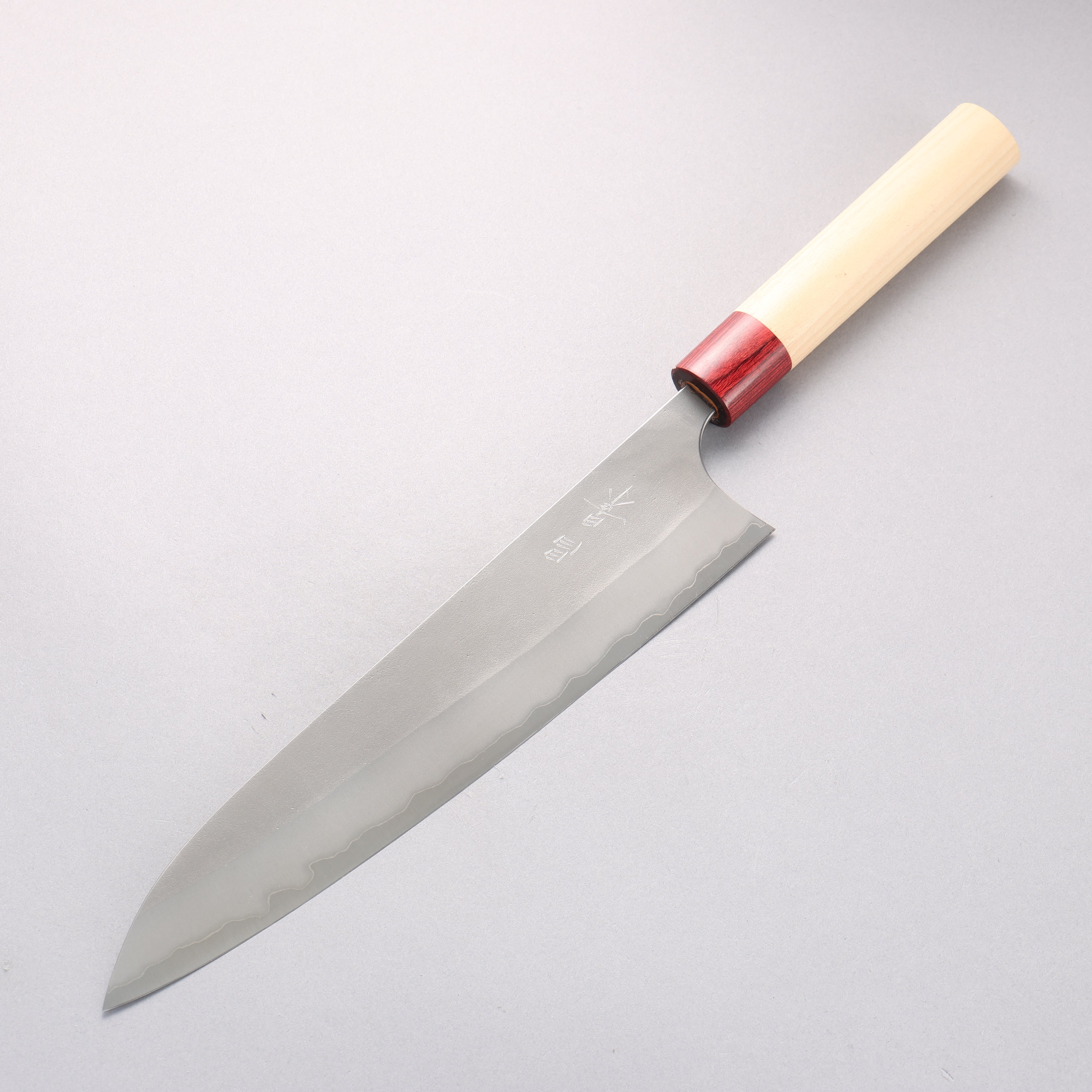 Masakage Yuki White Steel No.2 Nashiji Gyuto 240mm Magnolia Handle - Seisuke Knife