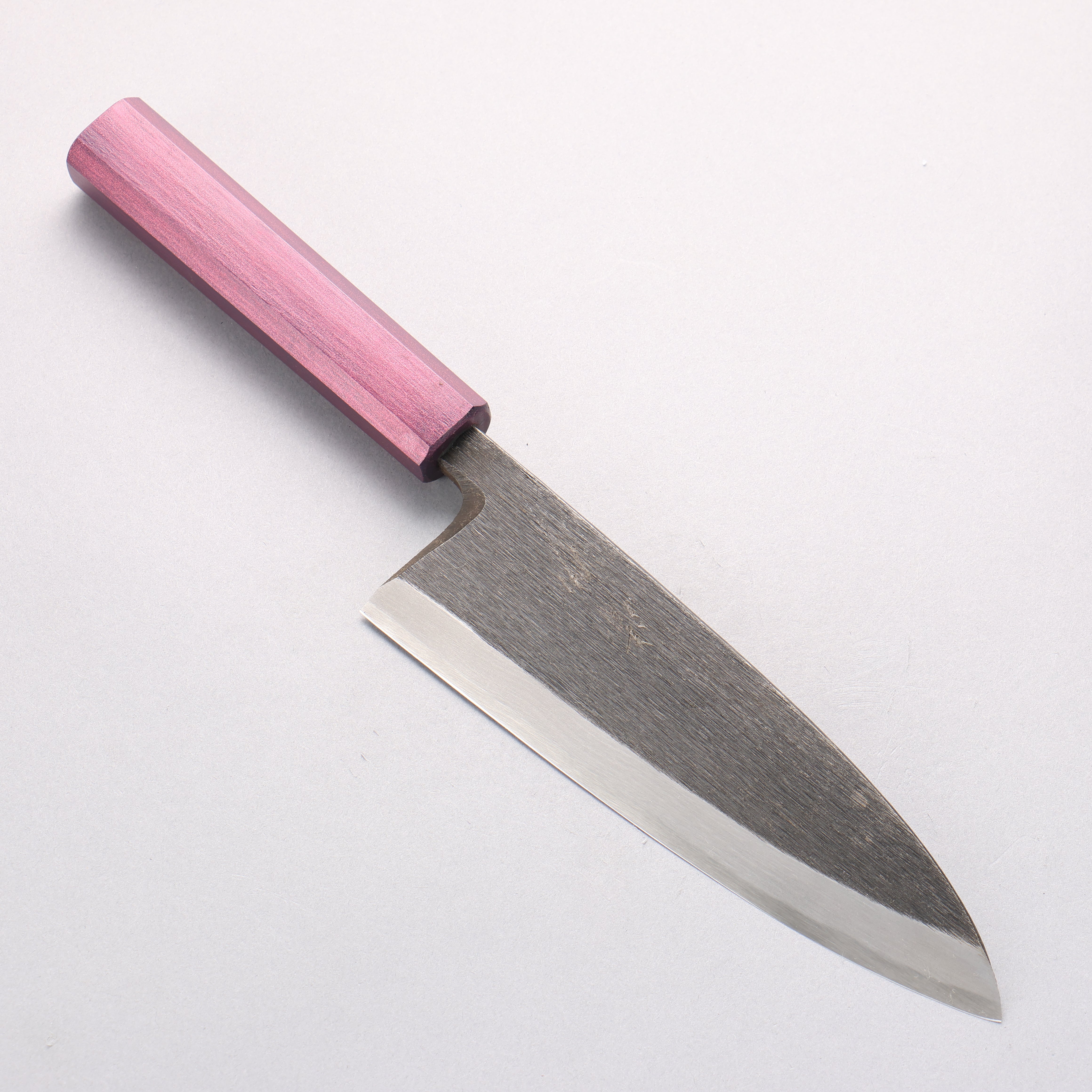 Seisuke White Steel No.2 Kurouchi Deba 180mm Purple Lacquered Handle - Seisuke Knife