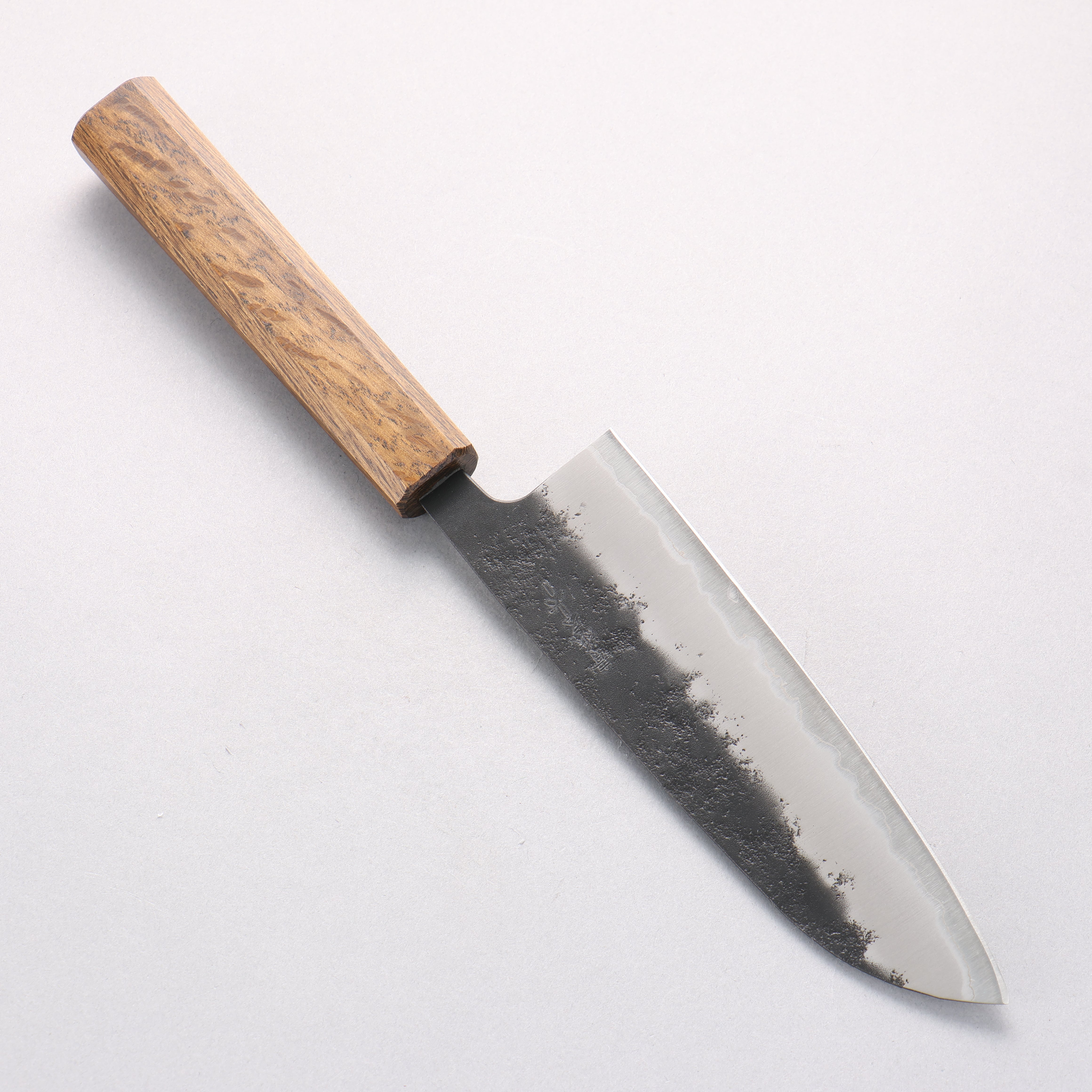 Oul Blue Super Black Nashiji Santoku 165mm Oak Handle - Seisuke Knife