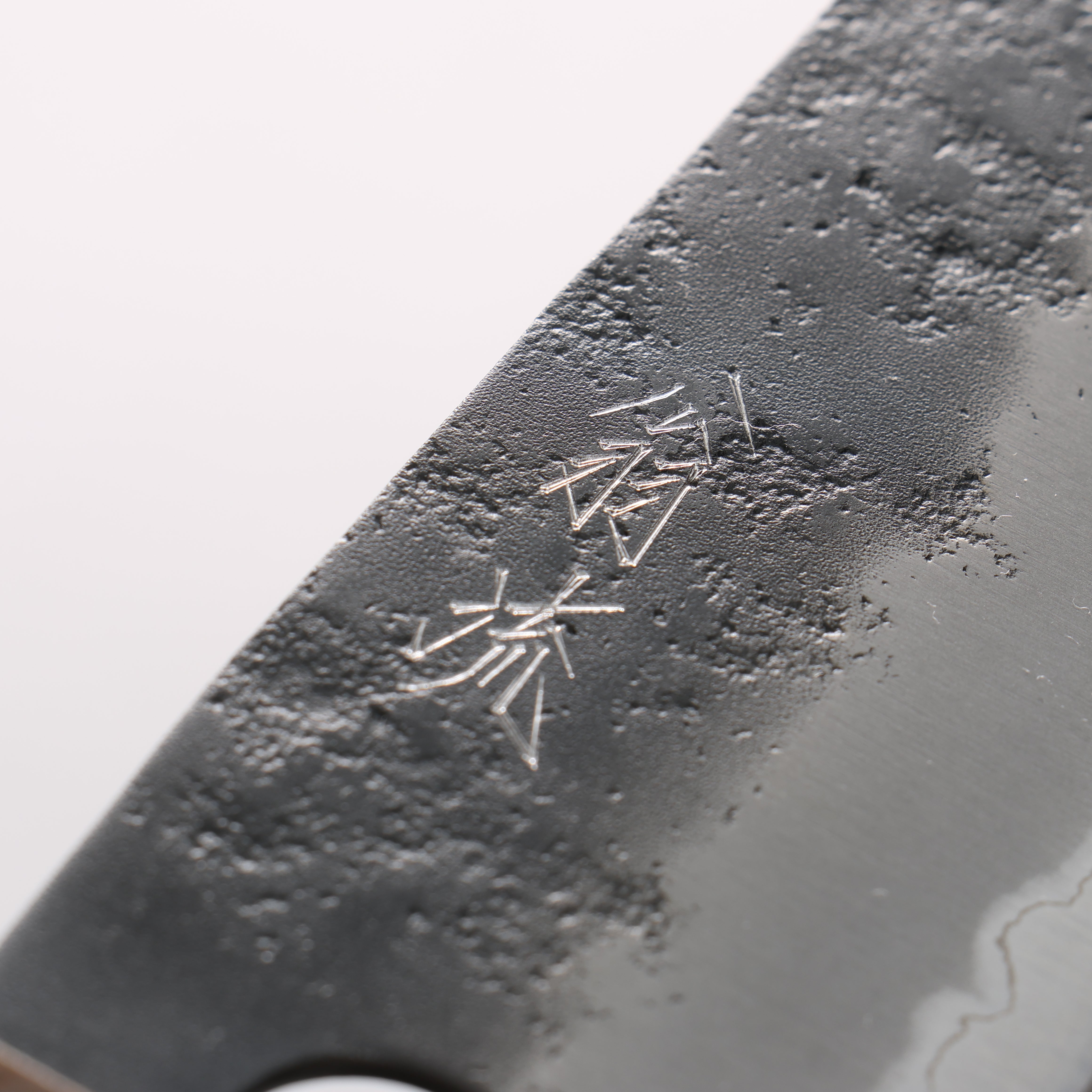 Oul Blue Super Black Nashiji Santoku 165mm Oak Handle - Seisuke Knife