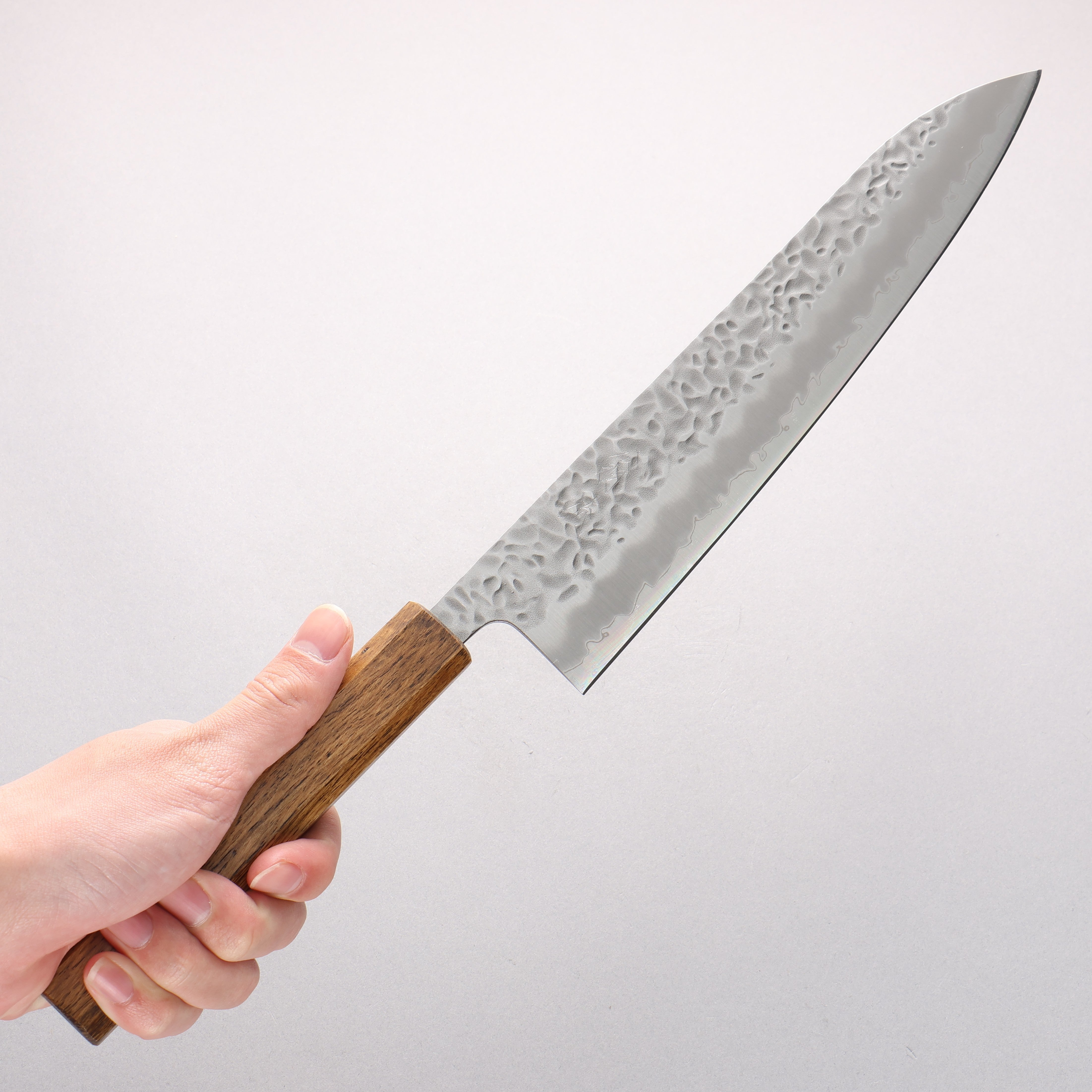 Oul White Steel No.1 Hammered Gyuto 240mm Oak Handle - Seisuke Knife