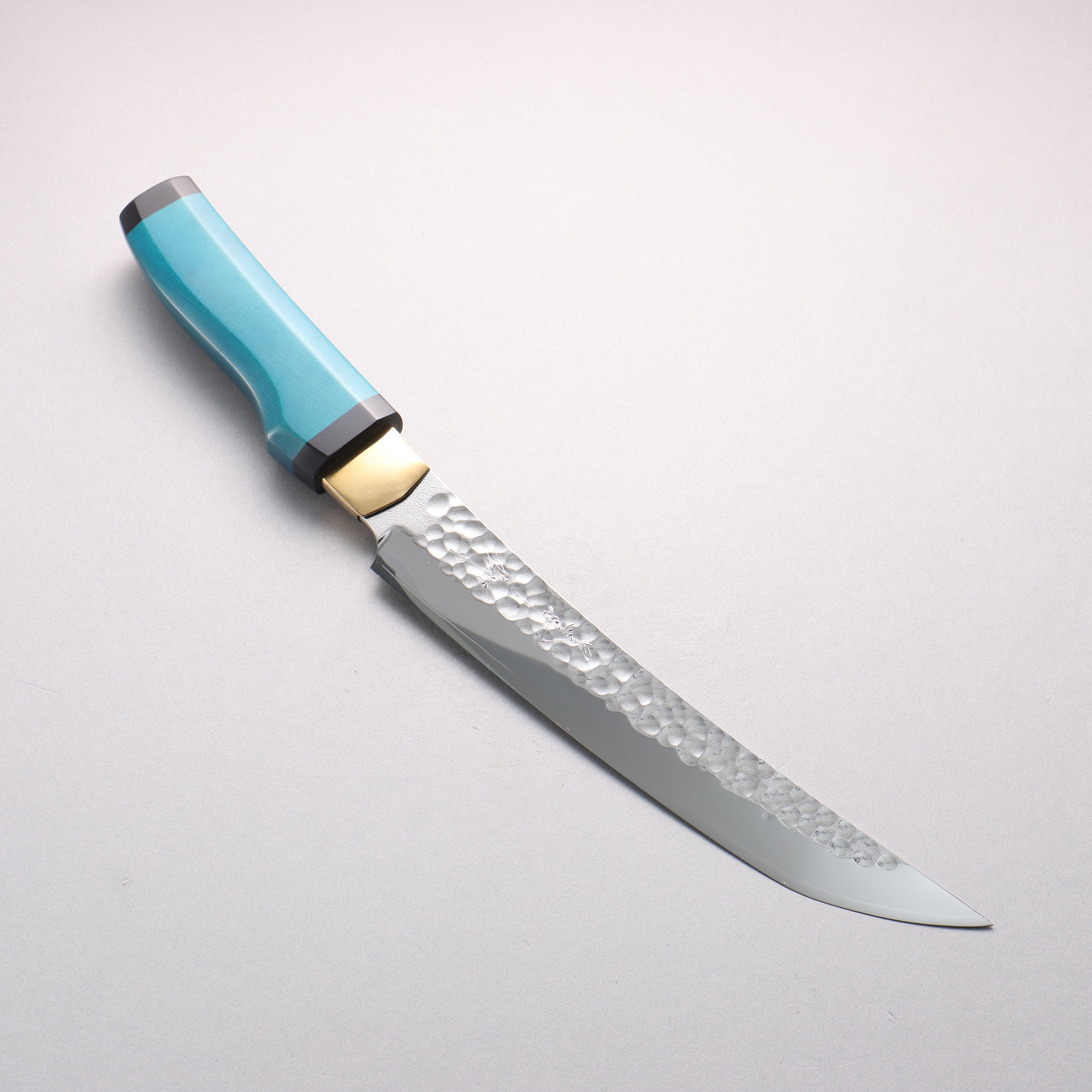 Yu Kurosaki SG2 Hammered Mirrored Finish Ice Cutter 250mm Magnolia (Indigo dyed) Handle with Sheath - Seisuke Knife