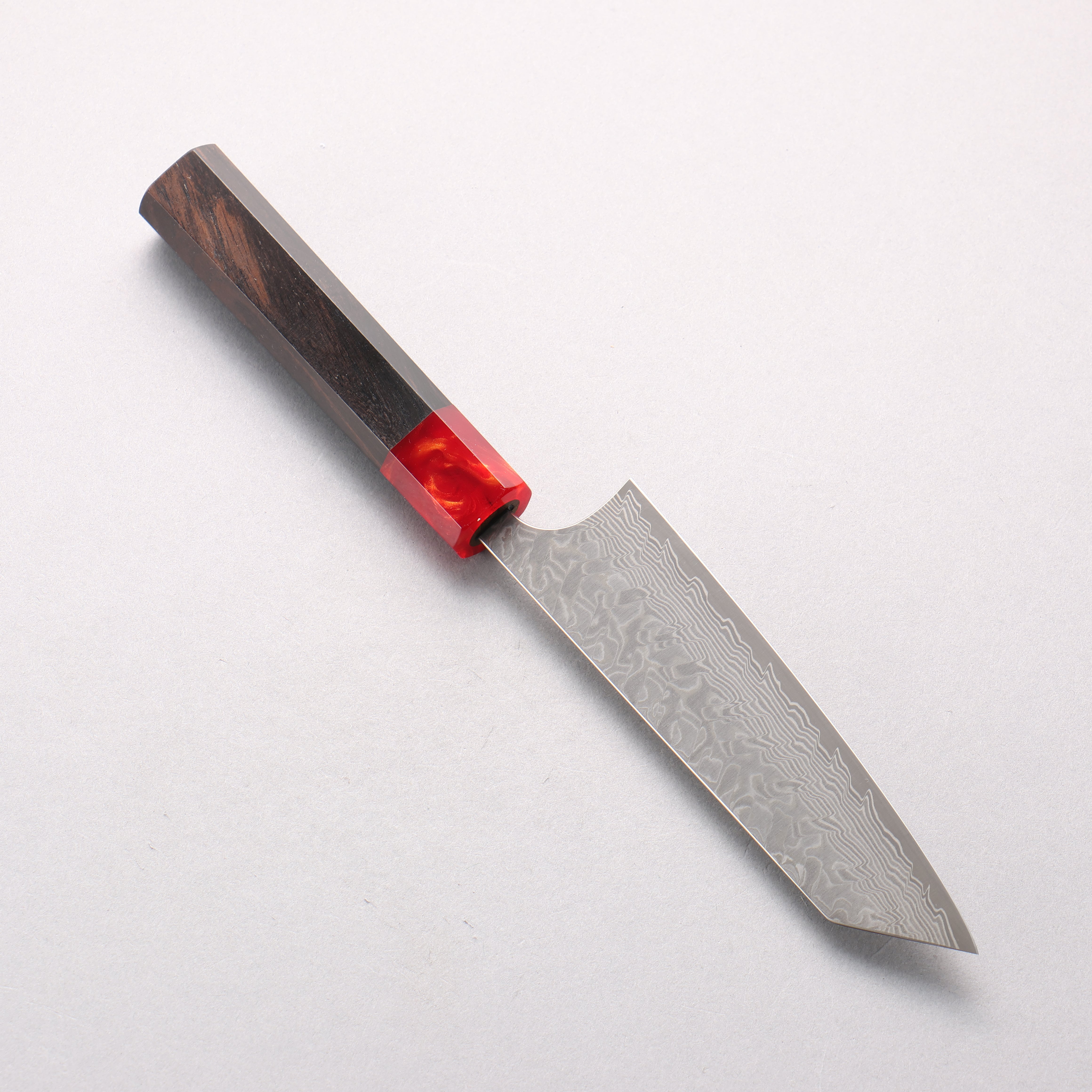 Yoshimi Kato SG2 Black Damascus Small Bunka 130mm Ebony Wood & Red Resin Handle - Seisuke Knife