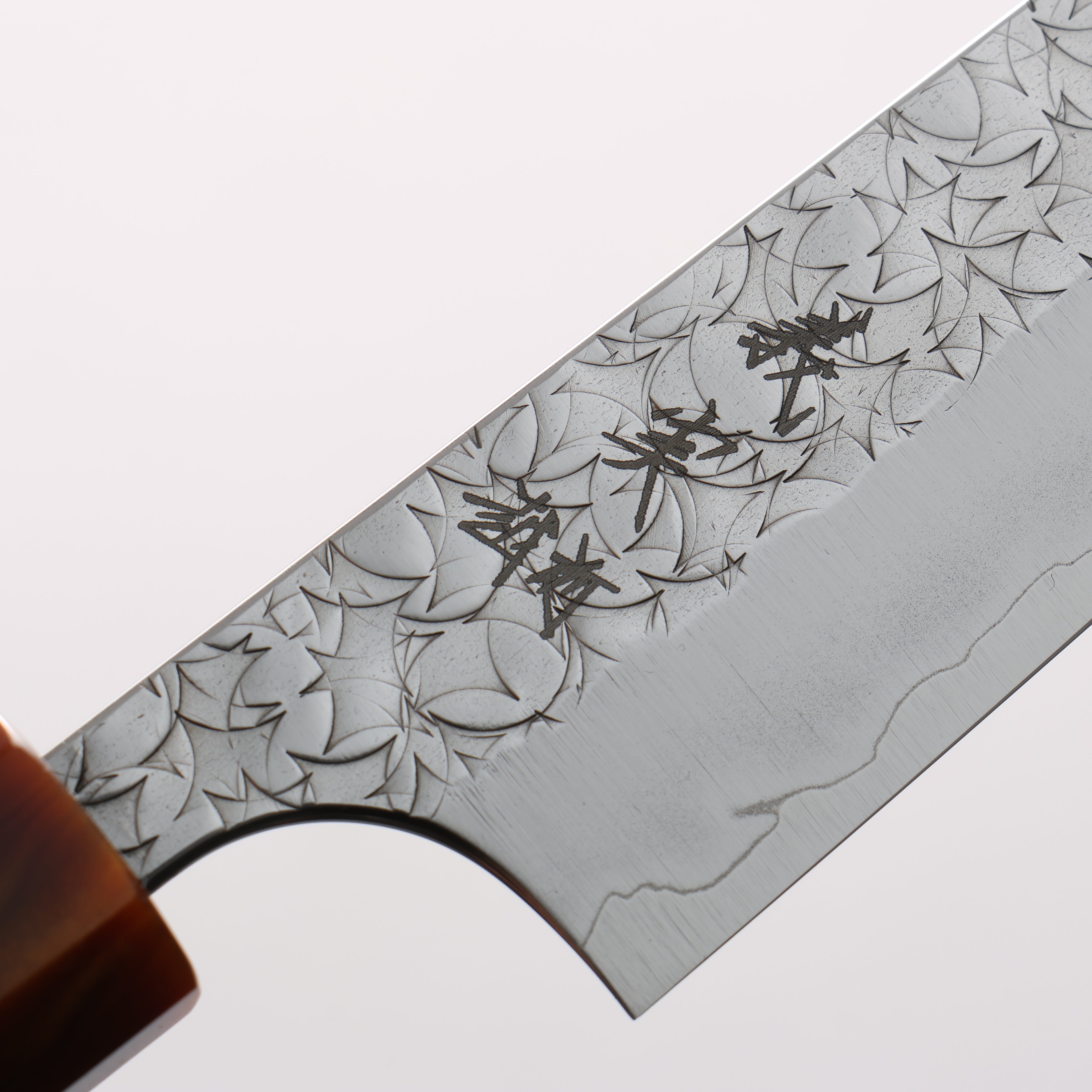 Yoshimi Kato Minamo SG2 Hammered Kiritsuke Petty-Utility 150mm Ebony Wood & Orange Resin Handle - Seisuke Knife