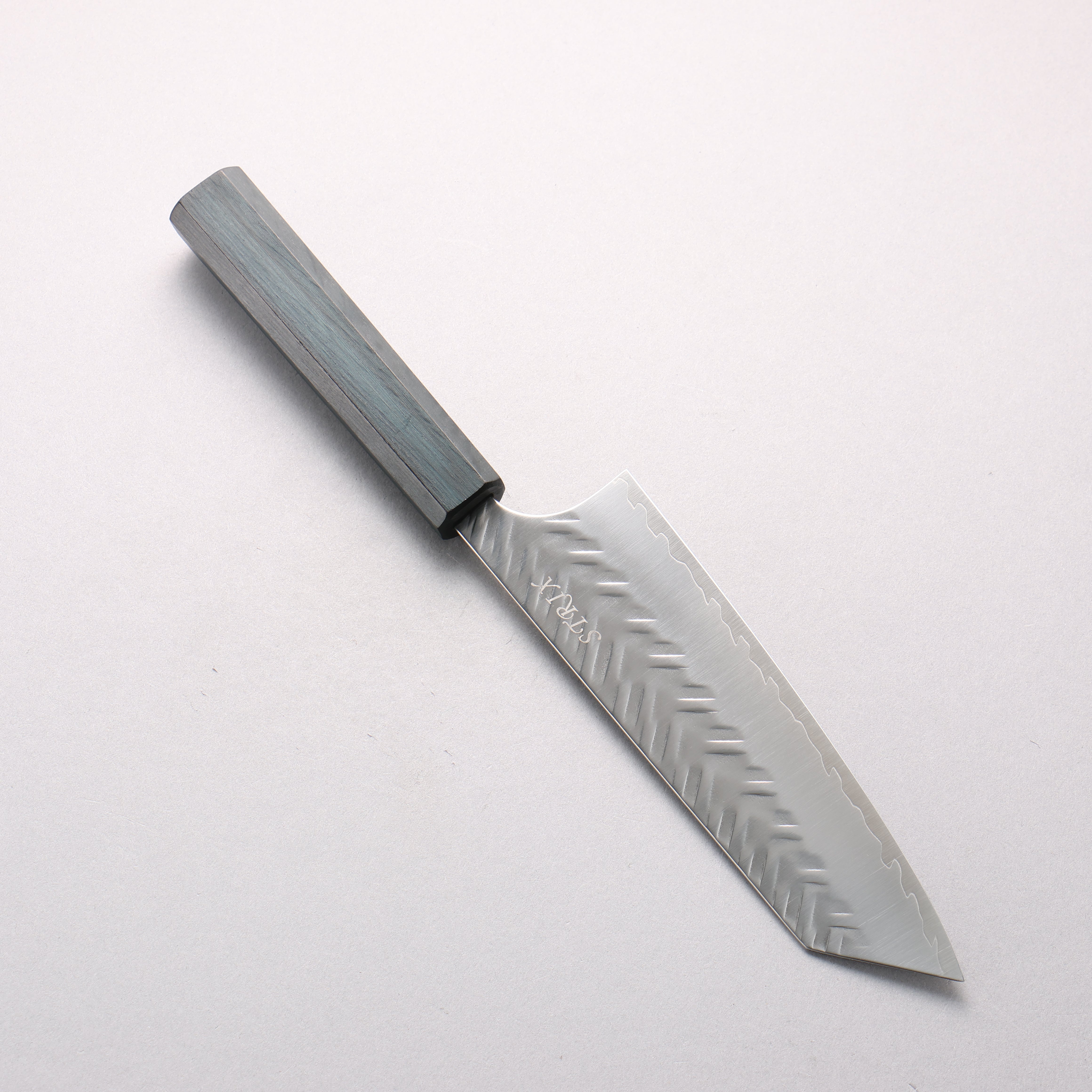 Yoshimi Kato SPG STRIX V-Hammered Bunka 170mm Indigo Dyed Oak Handle - Seisuke Knife