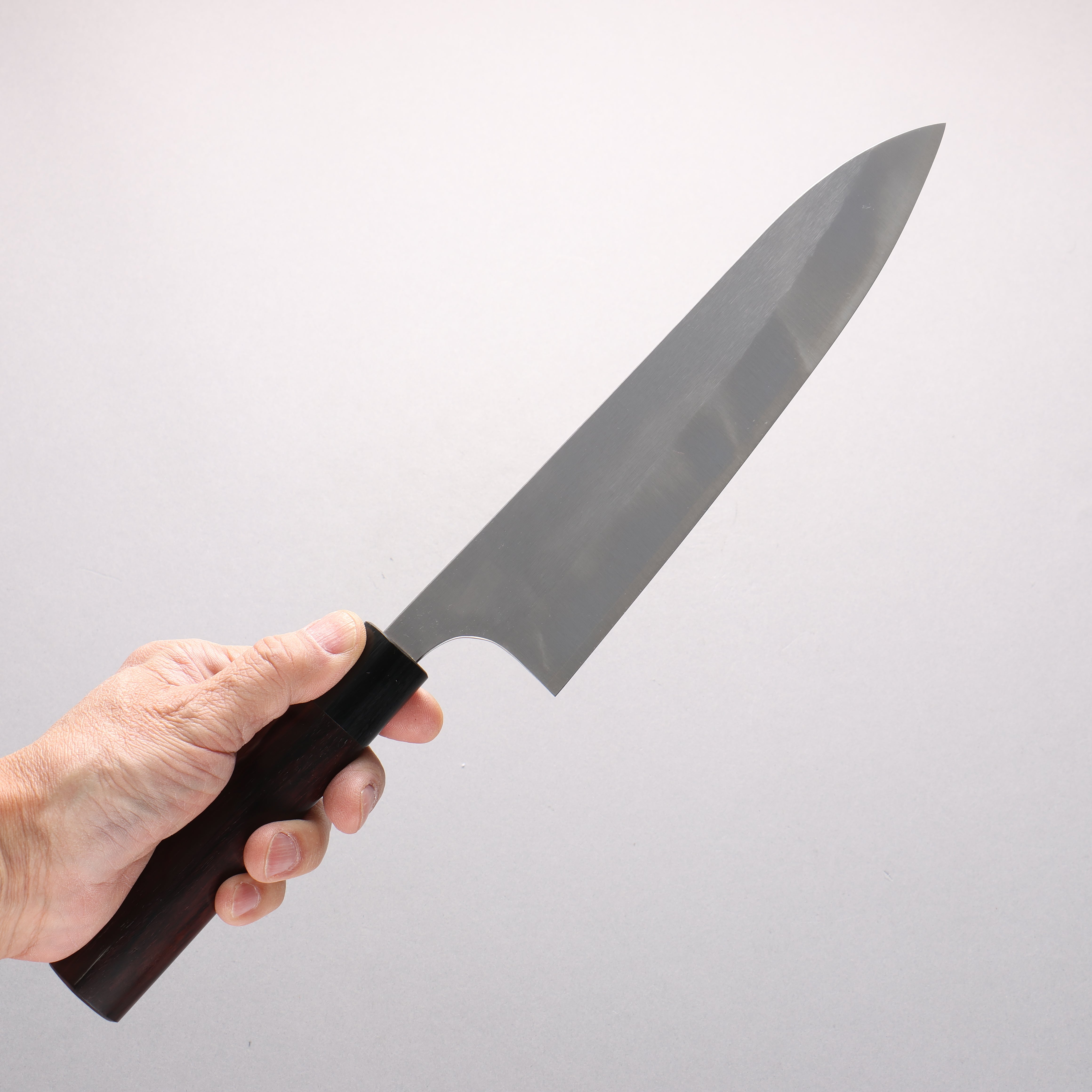 Shungo Ogata SG2 Vertical and Horizontal Hairlines Gyuto 210mm Rosewood Handle - Seisuke Knife