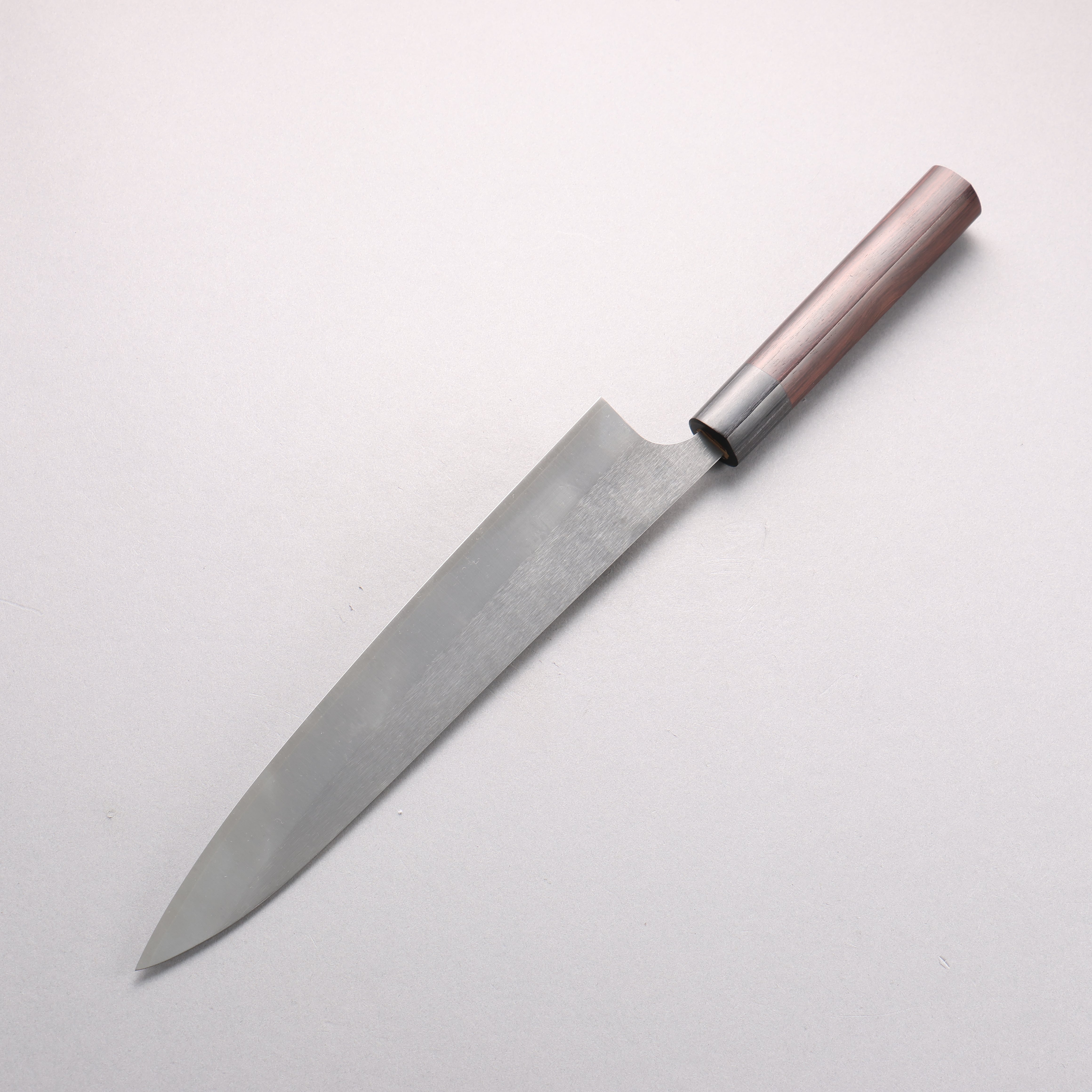 Shungo Ogata SG2 Vertical and Horizontal Hairlines Sujihiki 240mm Rosewood Handle - Seisuke Knife