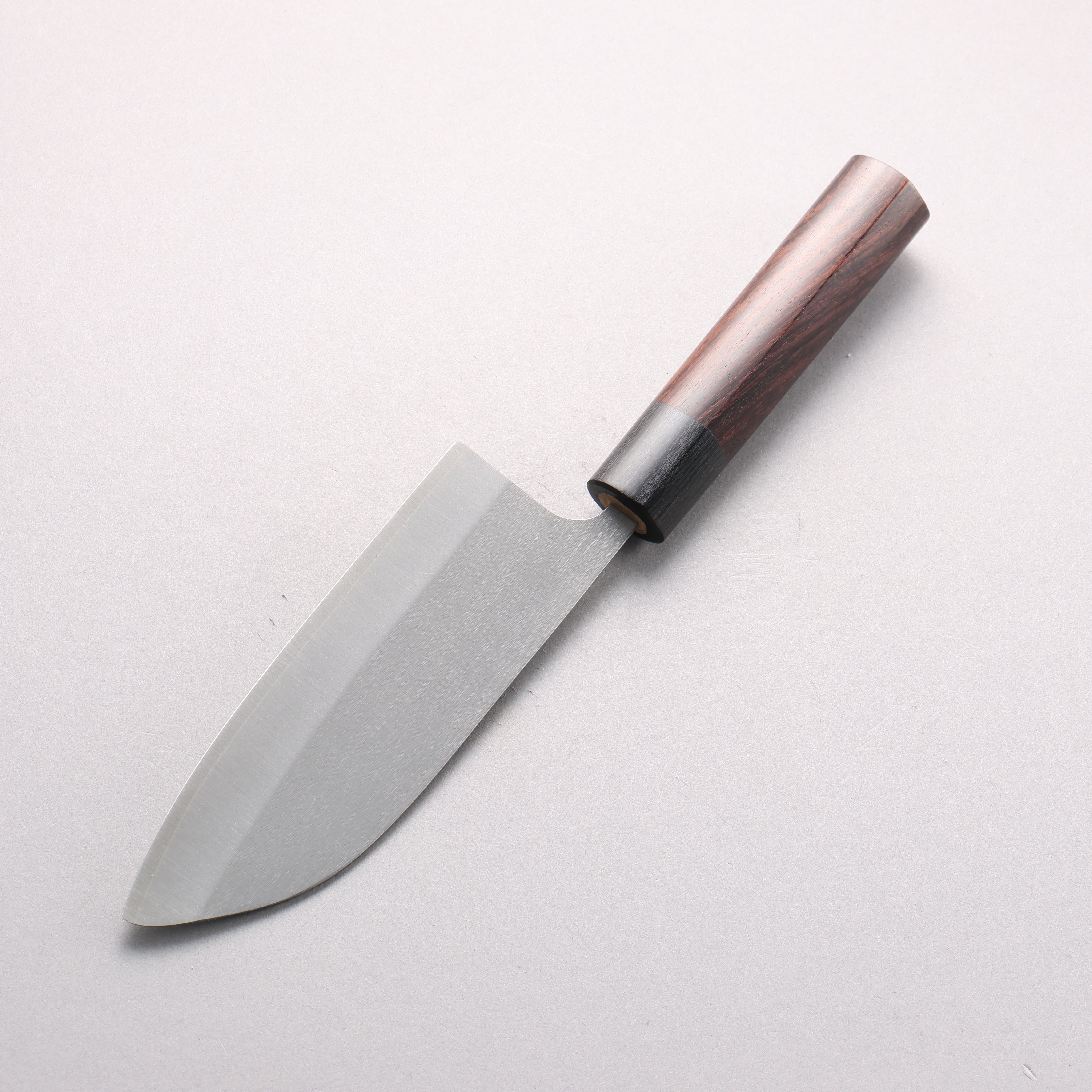 Shungo Ogata SG2 Vertical & Horizontal Hairlines Maru Santoku 150mm Rosewood Handle - Seisuke Knife
