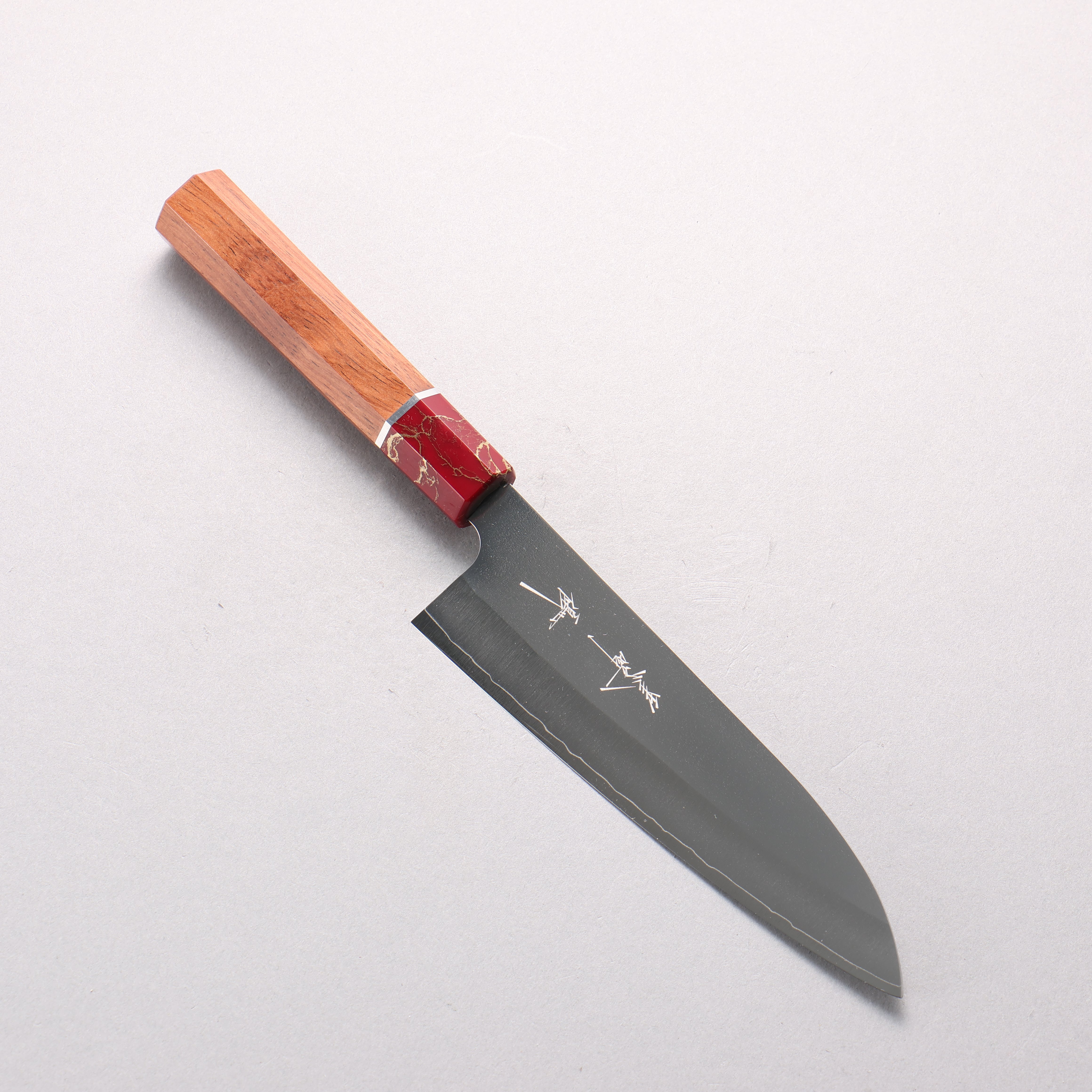 Yu Kurosaki New Gekko VG-XEOS Small Santoku 150mm Rosewood (Ferrule: Red Turquoise) Handle - Seisuke Knife