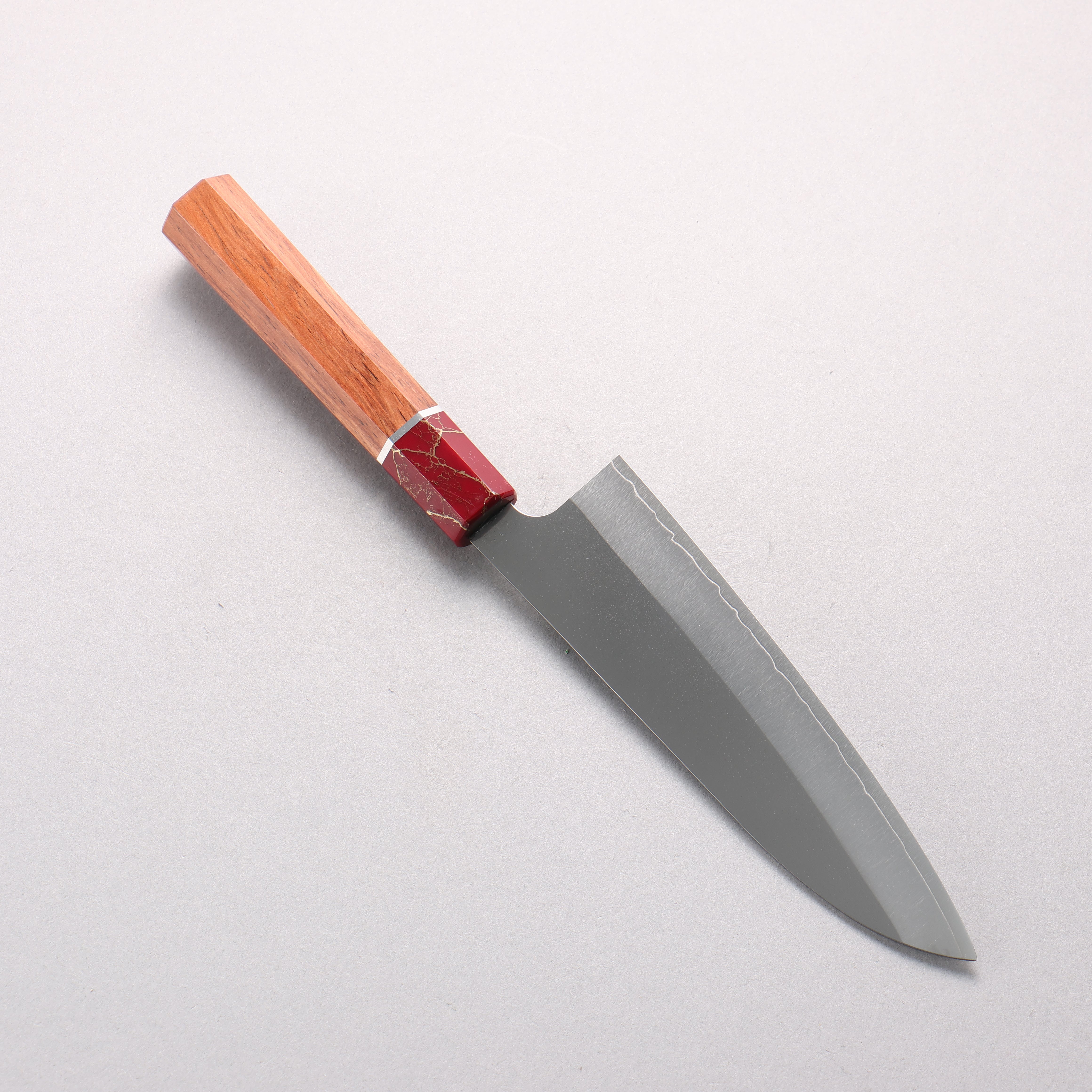 Yu Kurosaki New Gekko VG-XEOS Small Santoku 150mm Rosewood (Ferrule: Red Turquoise) Handle - Seisuke Knife