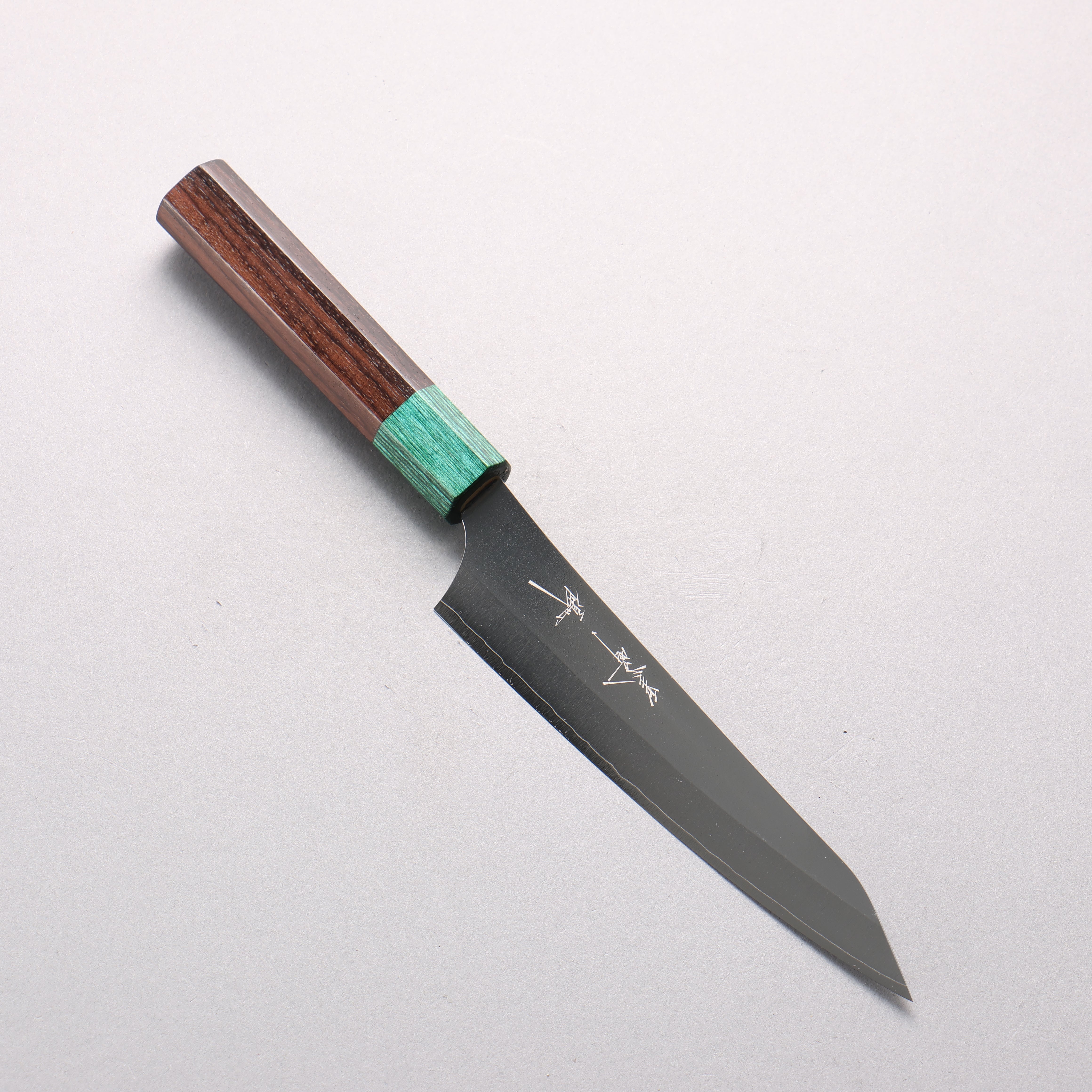 Yu Kurosaki New Gekko VG-XEOS Petty-Utility 150mm Shitan & Green Pakkawood Handle - Seisuke Knife
