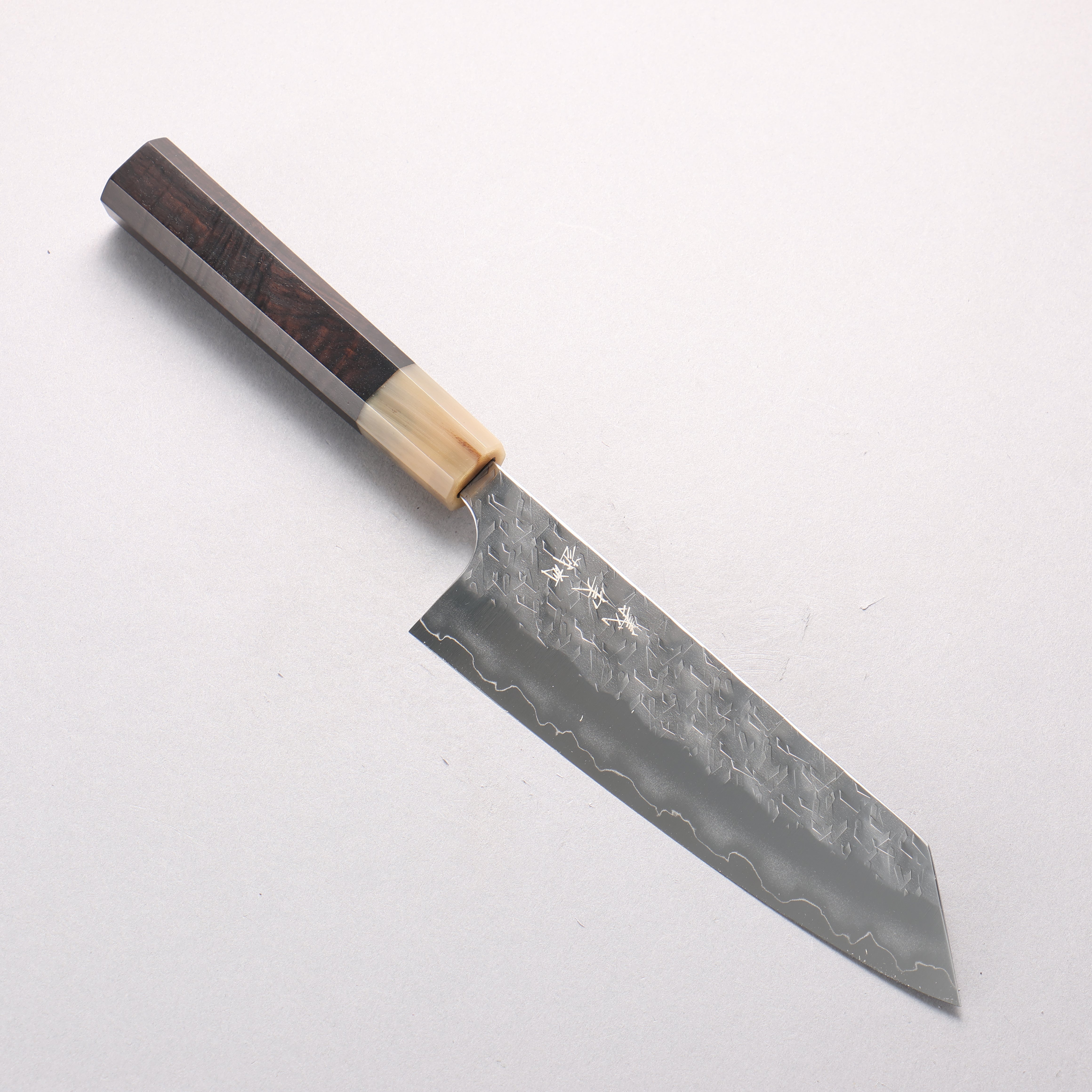 [Ginza Only] Yoshimi Kato Hyo SG2 Hammered Bunka 170mm Ebony Wood (ferrule: White Water Buffalo Horn) Handle - Seisuke Knife