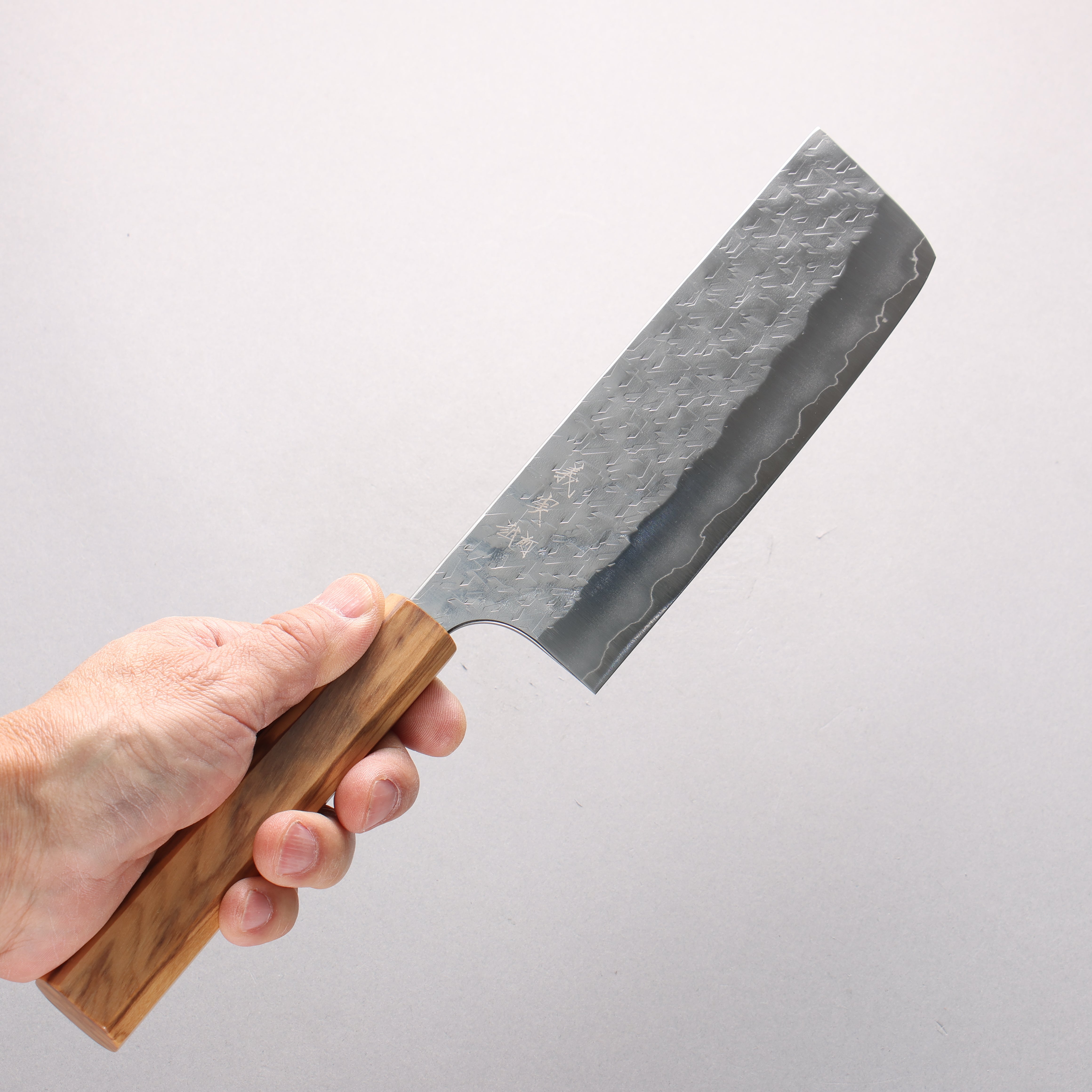 Yoshimi Kato Hyo SG2 Hammered Nakiri 165mm Olive Wood Handle - Seisuke Knife