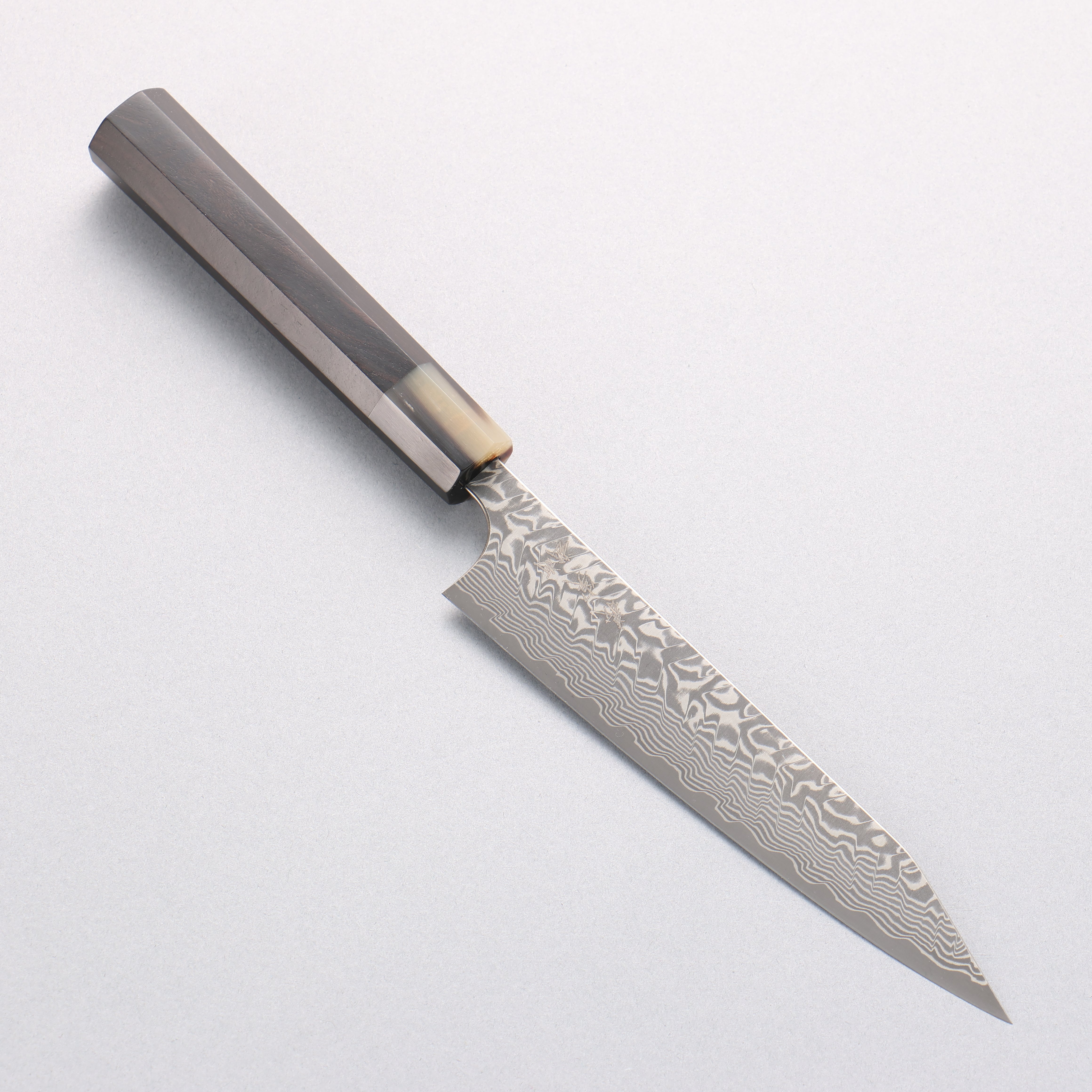 [Ginza Only] Yoshimi Kato SG2 Black Damascus Kiritsuke Petty-Utility 150mm Ebony Wood (ferrule: White Water Buffalo Horn) Handle - Seisuke Knife