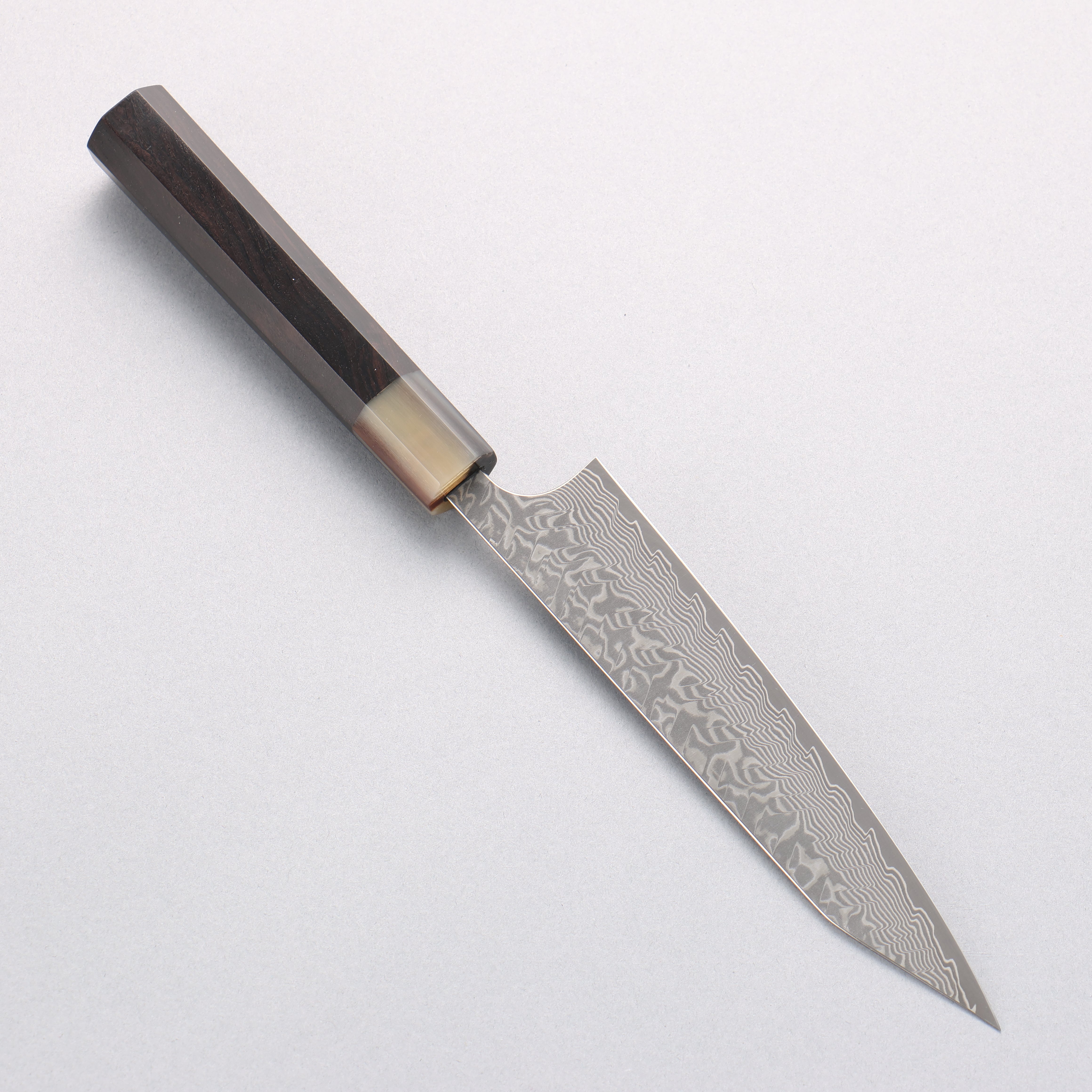 [Ginza Only] Yoshimi Kato SG2 Black Damascus Kiritsuke Petty-Utility 150mm Ebony Wood (ferrule: White Water Buffalo Horn) Handle - Seisuke Knife