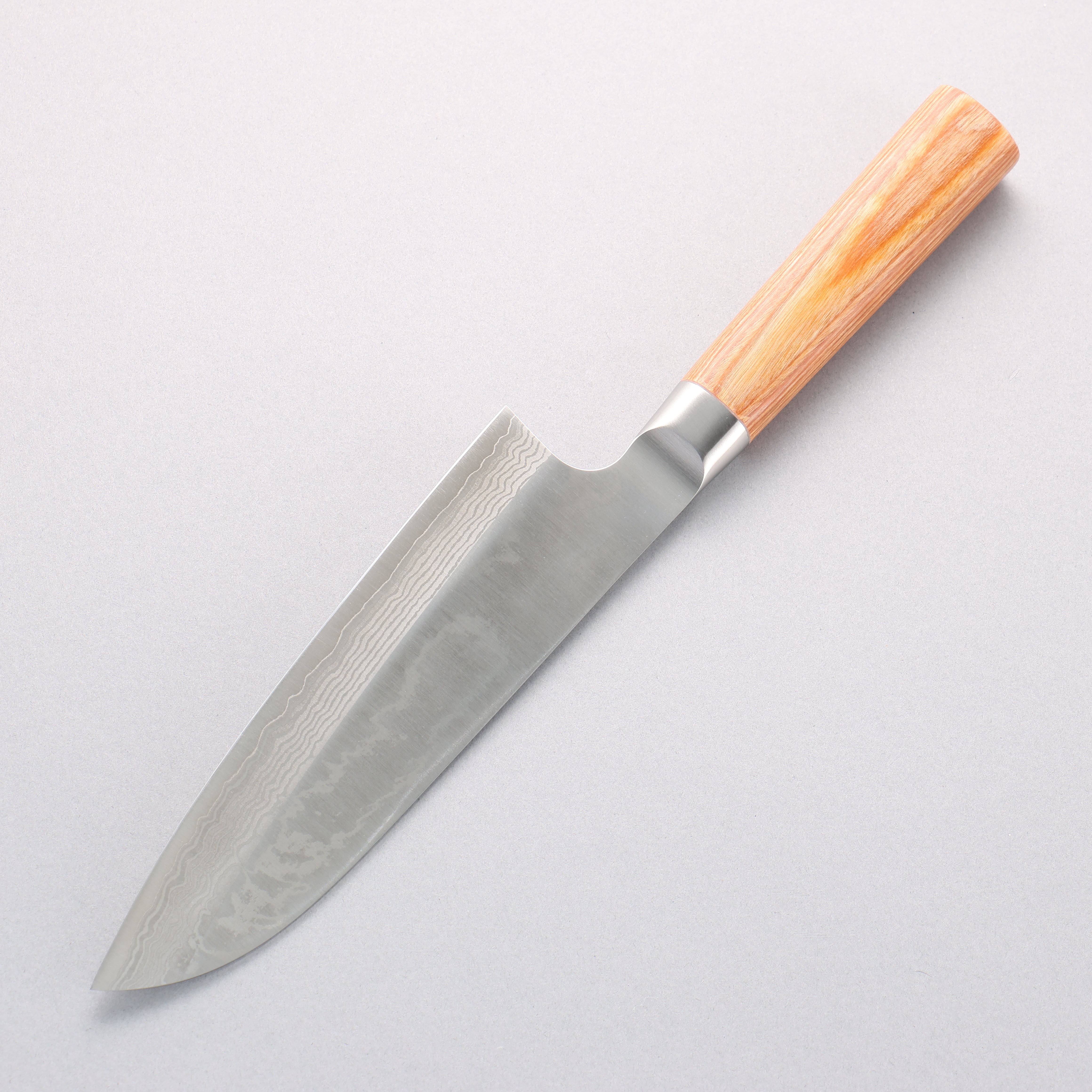 Kamo Hamono VG10 Damascus Santoku 165mm Brown Pakka wood Handle - Seisuke Knife