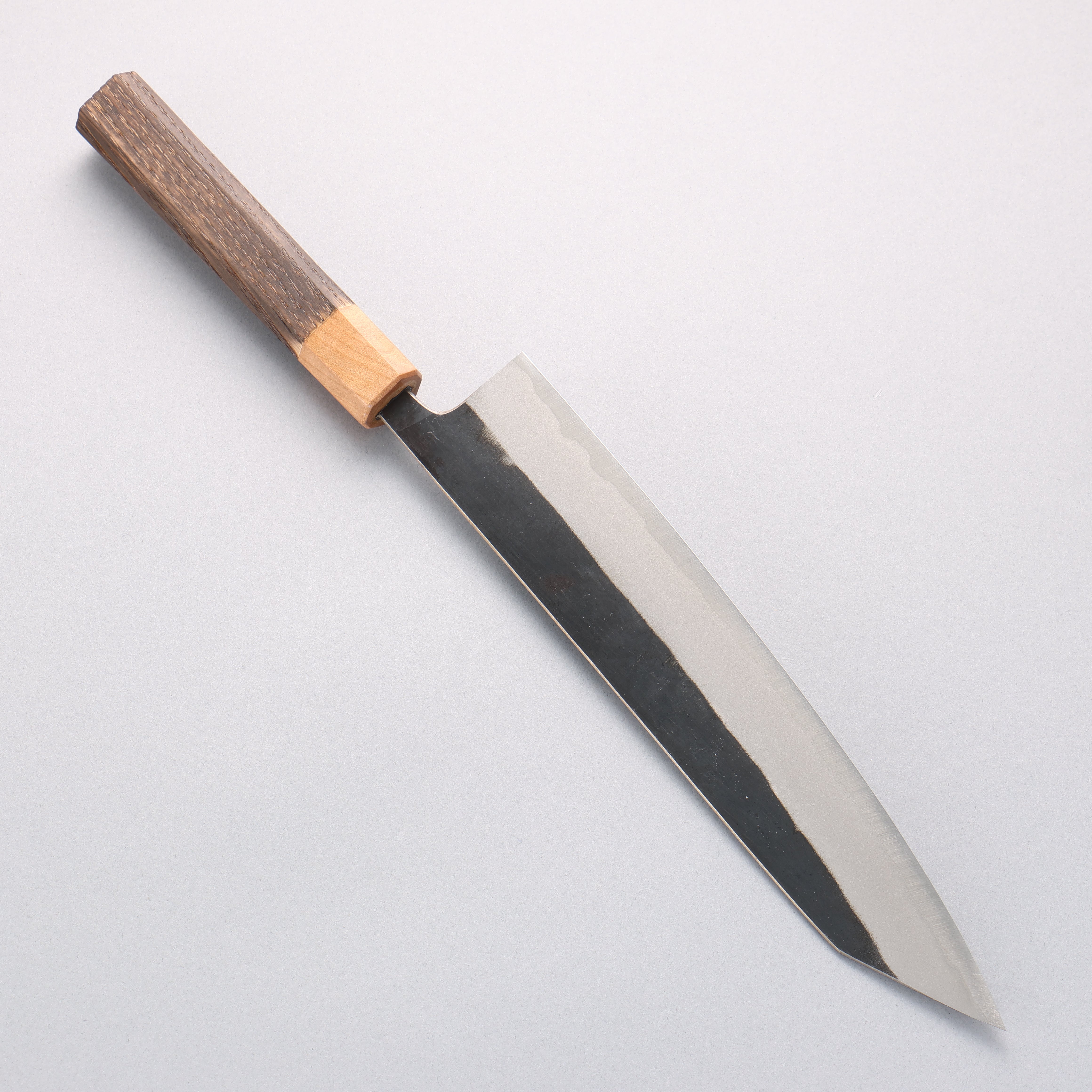 Seisuke Blue Steel No.2 Kurouchi Kiritsuke Gyuto 240mm Burnt Chestnut & Cherry Wood Handle - Seisuke Knife