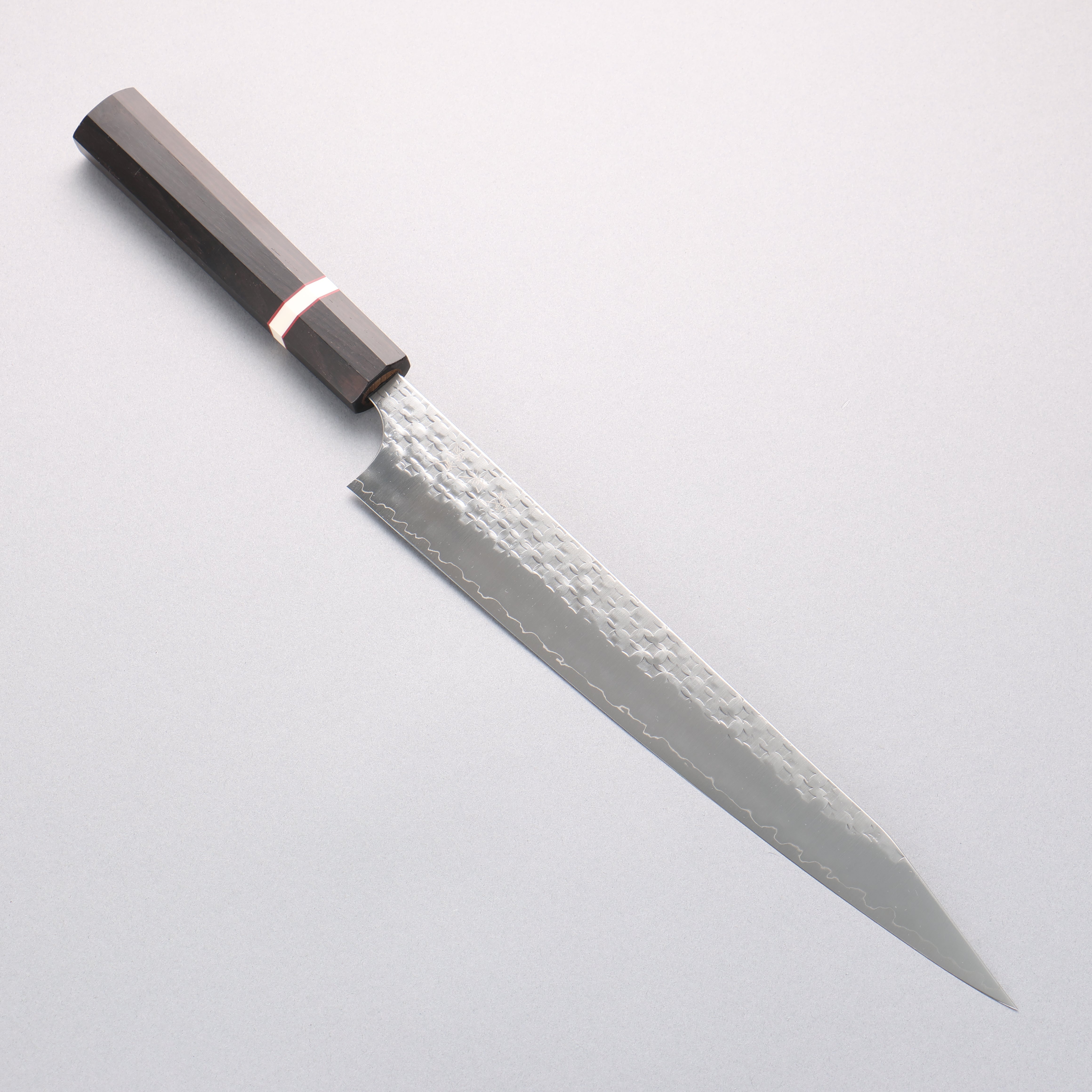 Yoshimi Kato Minamo II SPG STRIX Hammered Kiritsuke Sujihiki 270mm Ebony Wood(With White Ring) Handle - Seisuke Knife