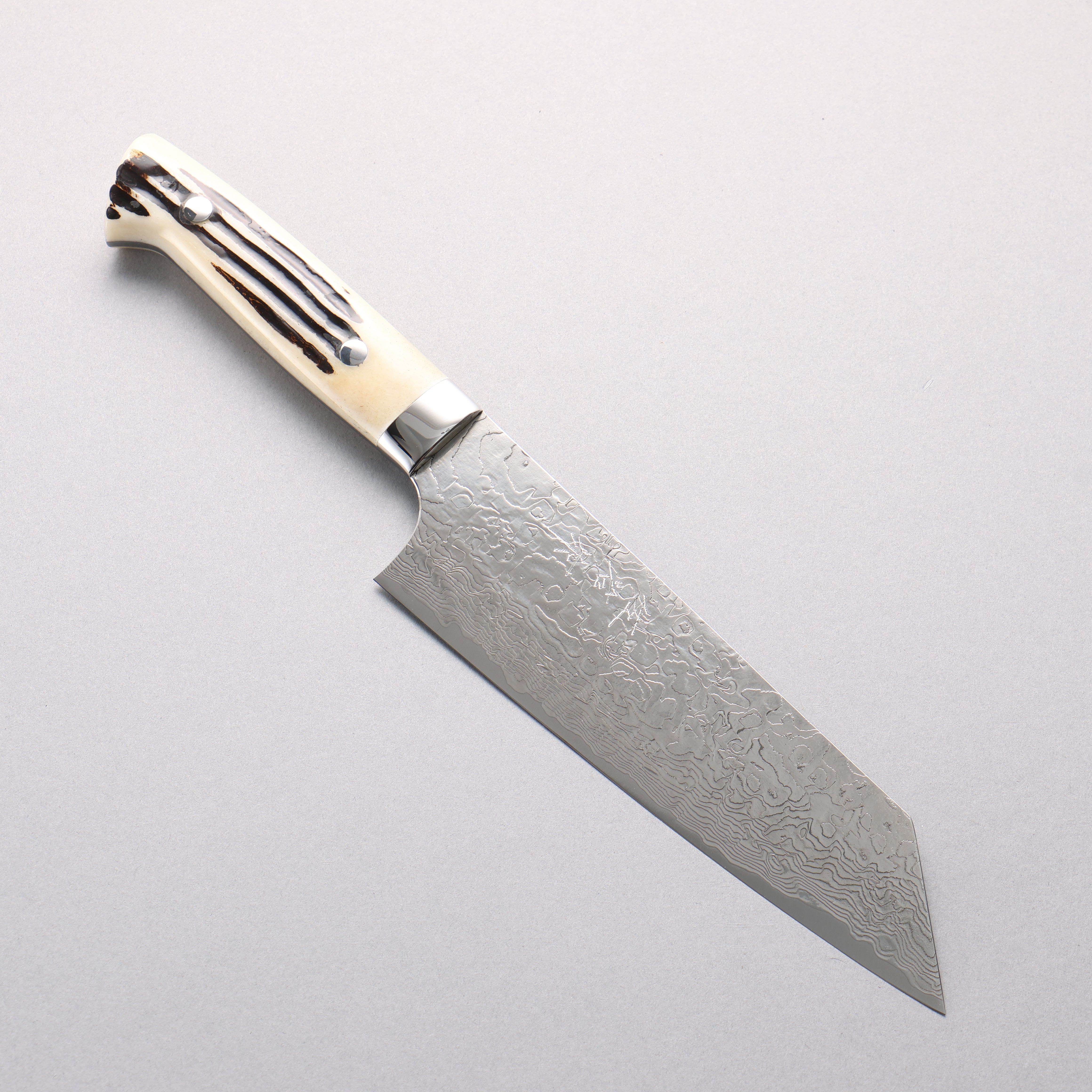 Takeshi Saji SG2 Diamond Finish Damascus Bunka 180mm White Deer Horn Handle - Seisuke Knife