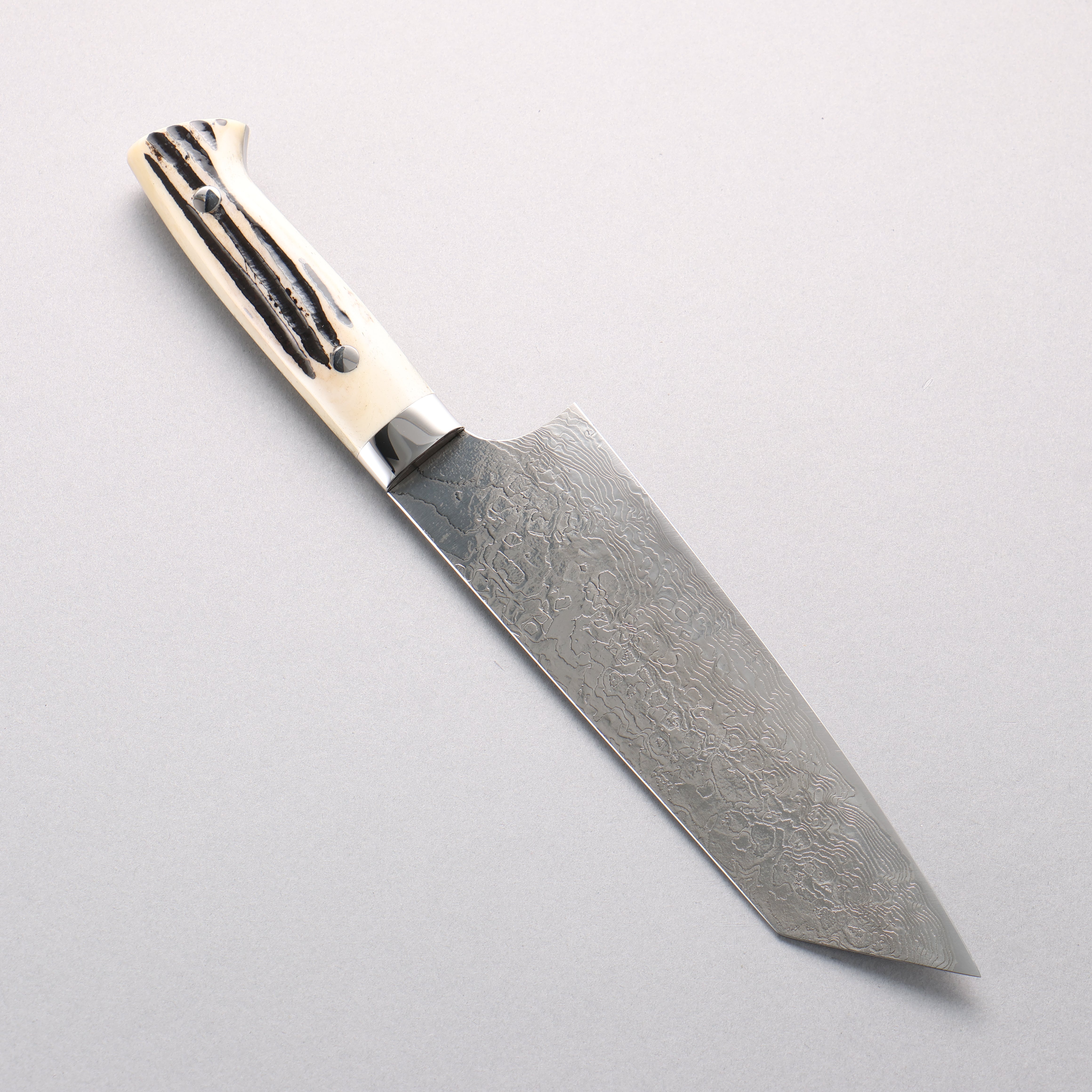 Takeshi Saji SG2 Diamond Finish Damascus Bunka 180mm White Deer Horn Handle - Seisuke Knife
