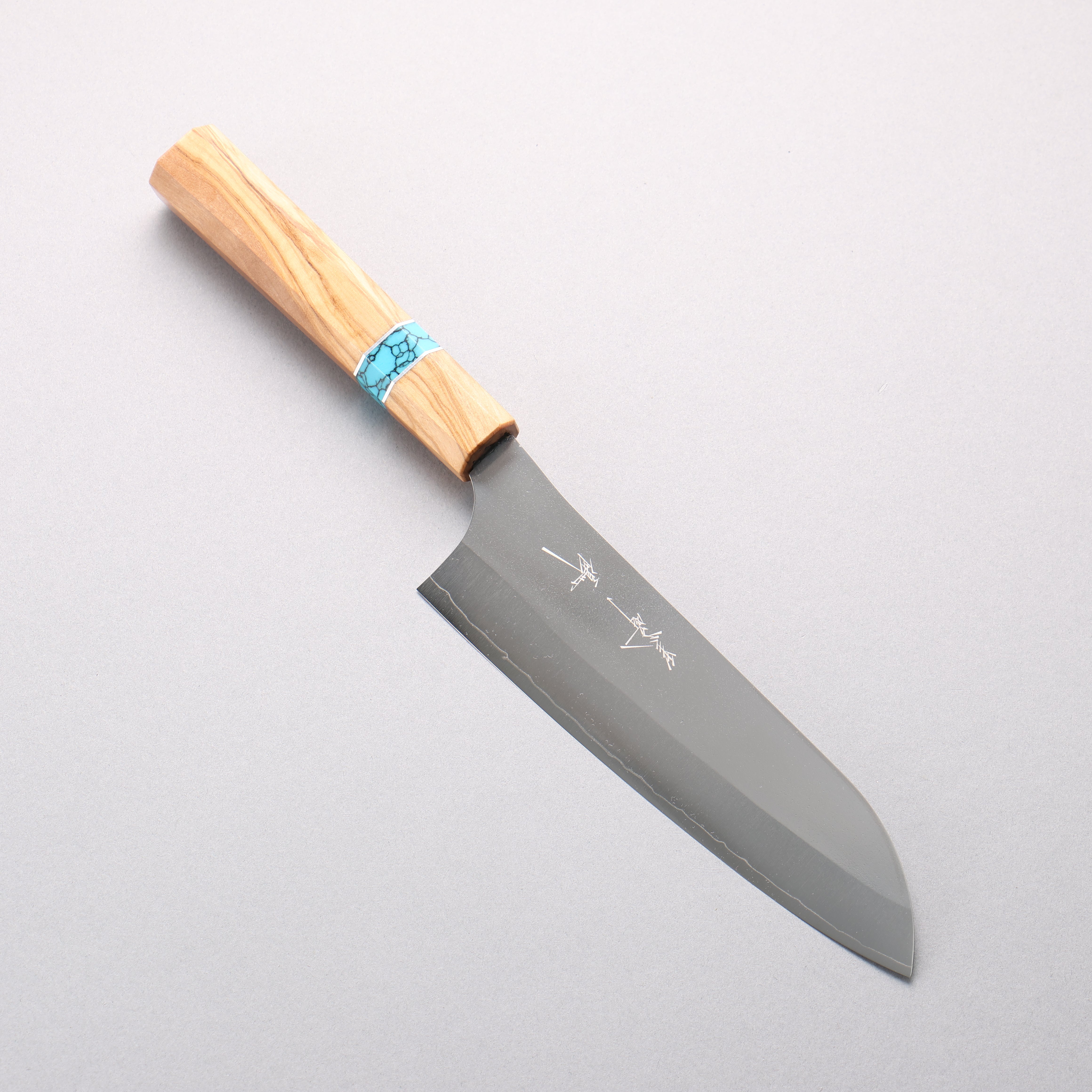 Yu Kurosaki New Gekko VG-XEOS Bunka 170mm Olive Tree & Turquoise Ring Handle - Seisuke Knife