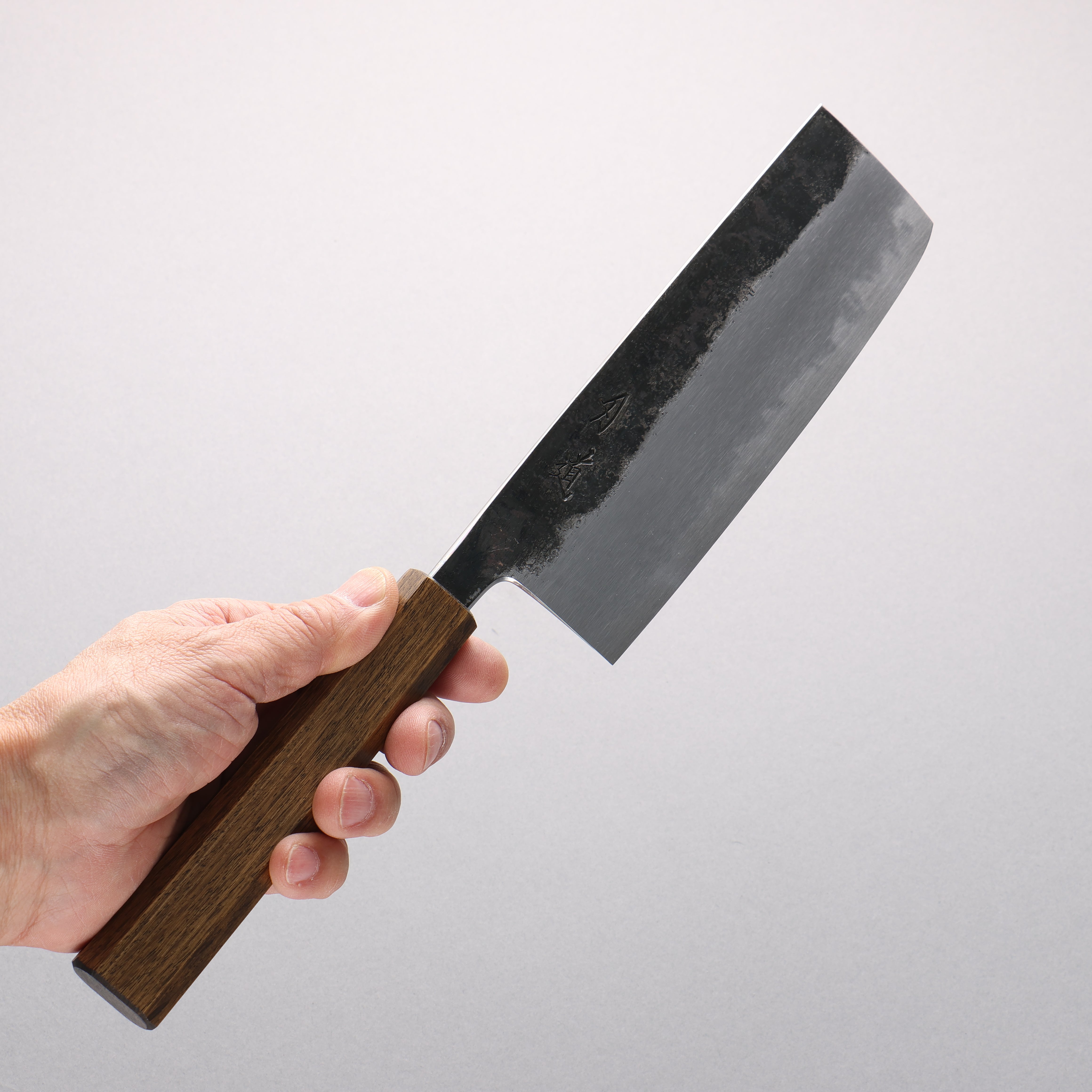 Hado Sumi White Steel No.2 Kurouchi Nakiri 165mm Oak Handle - Seisuke Knife