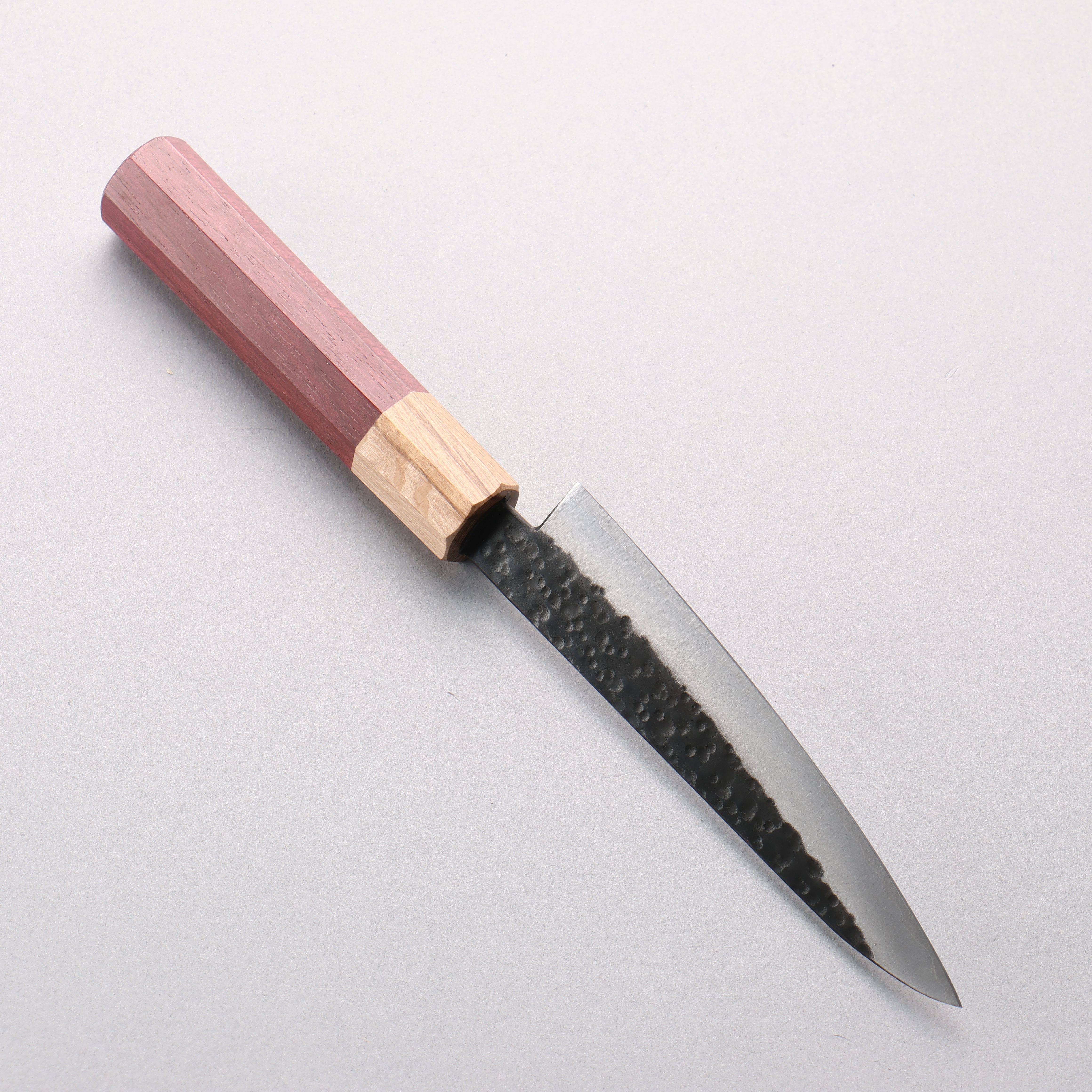 Fukube VG10 Hammered Kurouchi Petty-Utility 135mm Purple Heart Handle - Seisuke Knife
