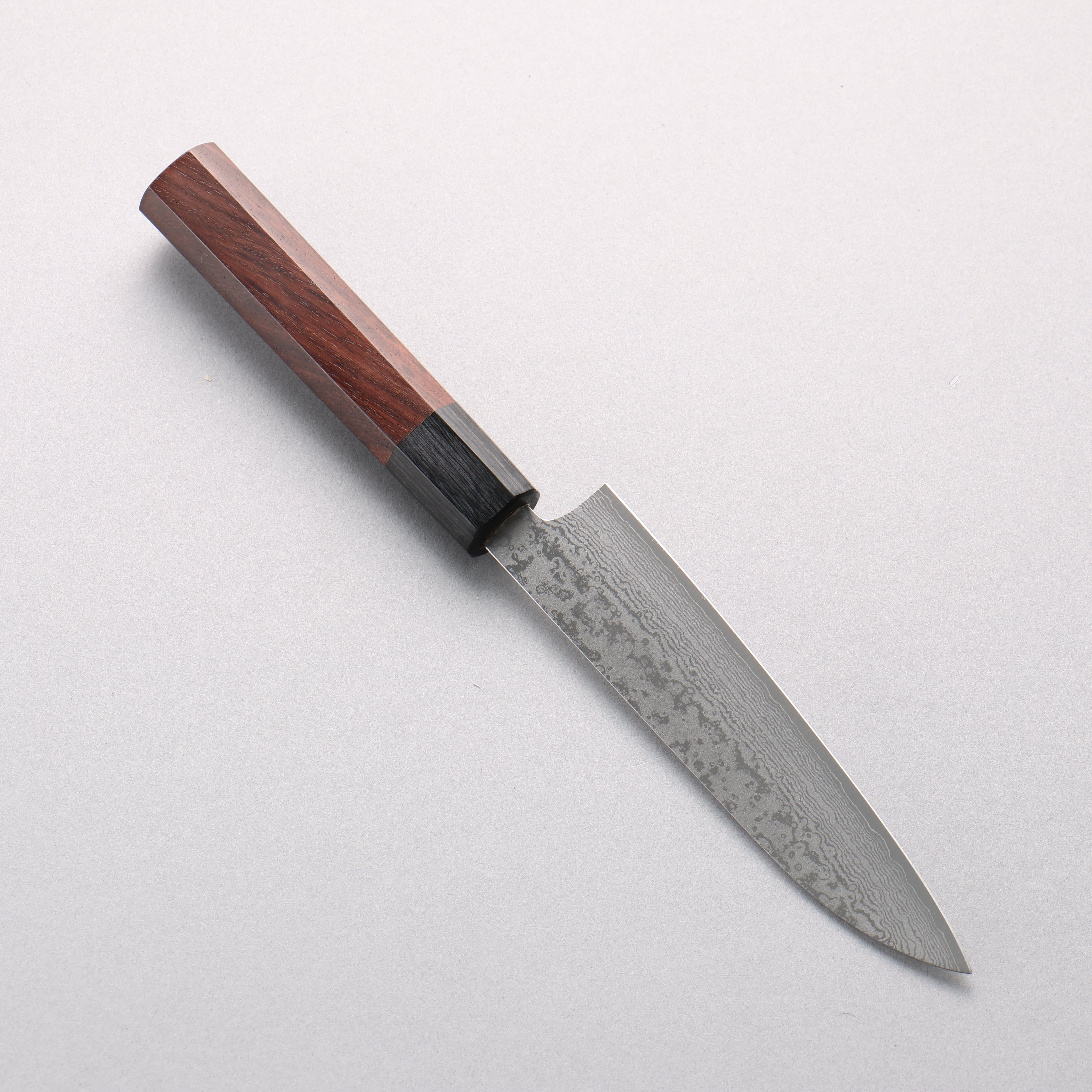 Makoto Kurosaki VG7 Damascus Petty-Utility 135mm Octagonal Shitan & Black Pakka Wood Handle - Seisuke Knife