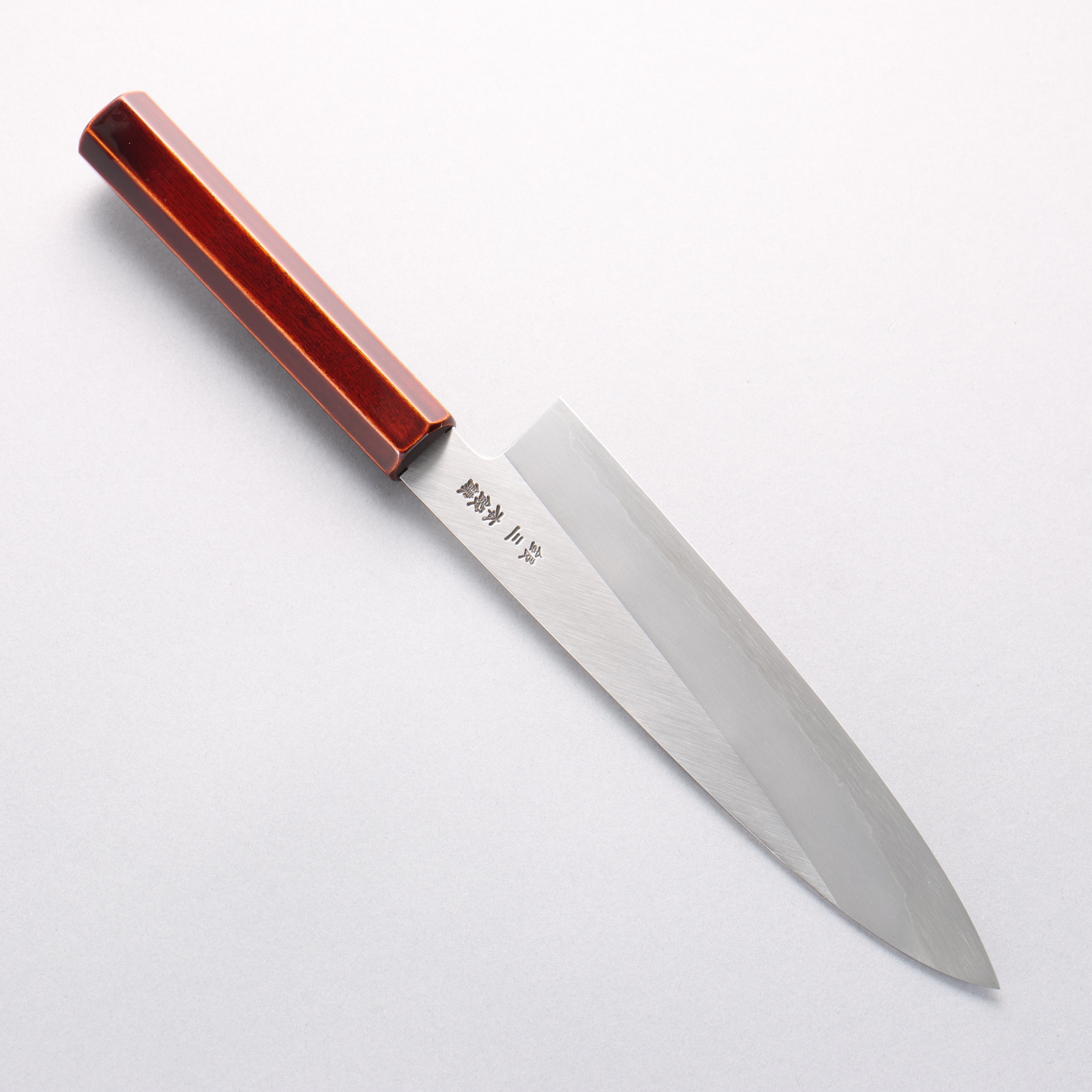 Hado Silver Steel No.3 Migaki Gyuto 210mm Kijiro-Nuri Lacquered Handle - Seisuke Knife