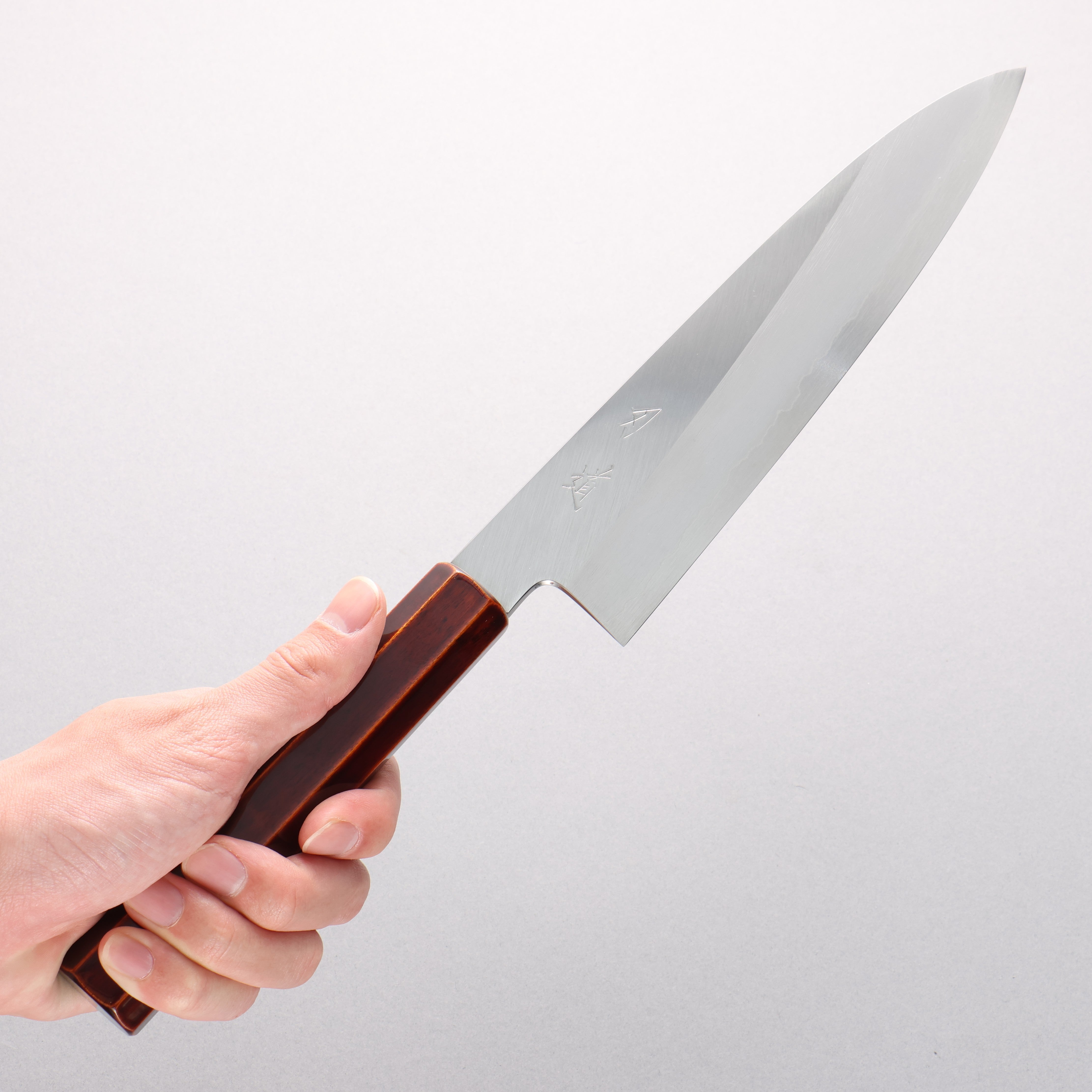 Hado Silver Steel No.3 Migaki Gyuto 210mm Kijiro-Nuri Lacquered Handle - Seisuke Knife