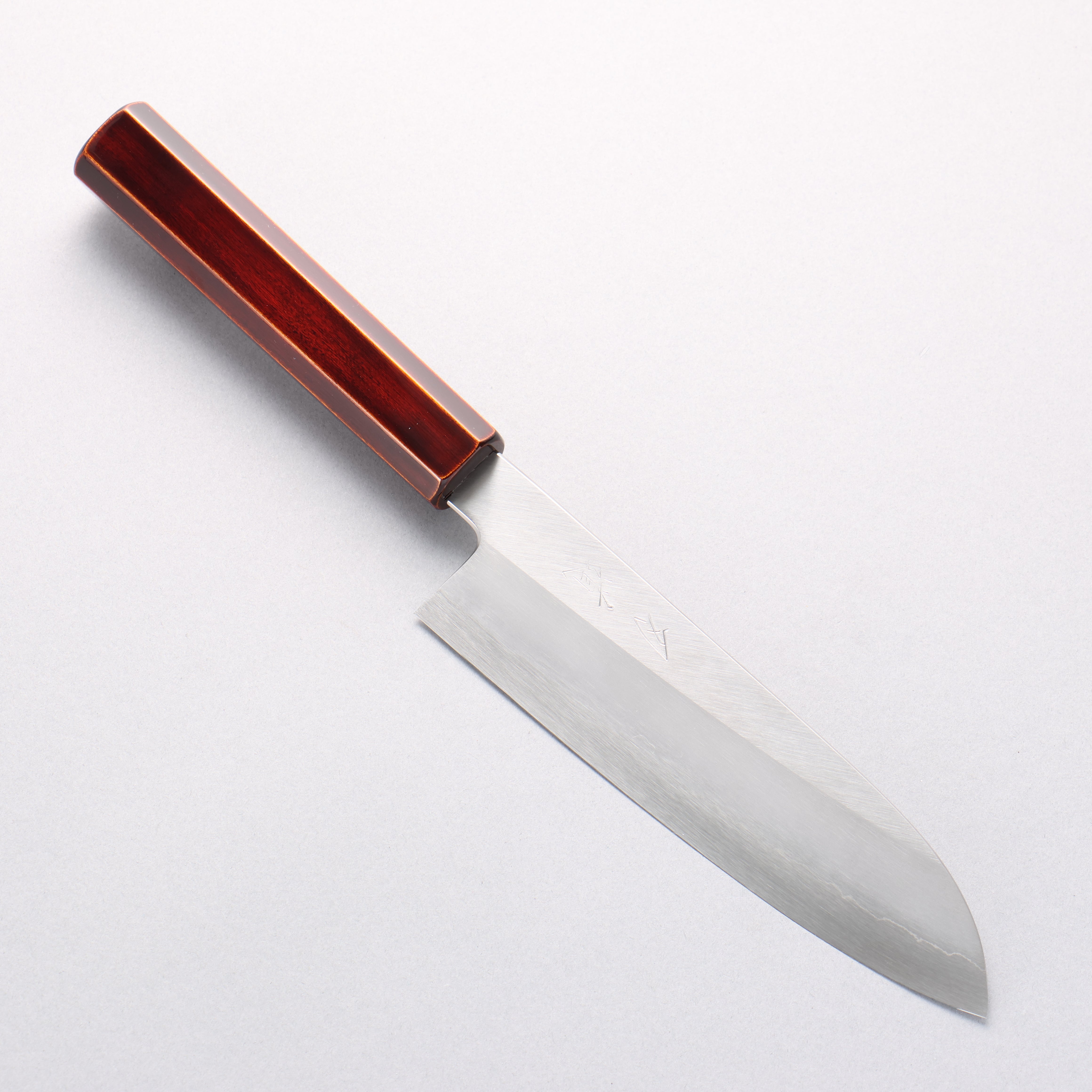 Hado Silver Steel No.3 Migaki Santoku 180mm Kijiro-Nuri Lacquered Handle - Seisuke Knife