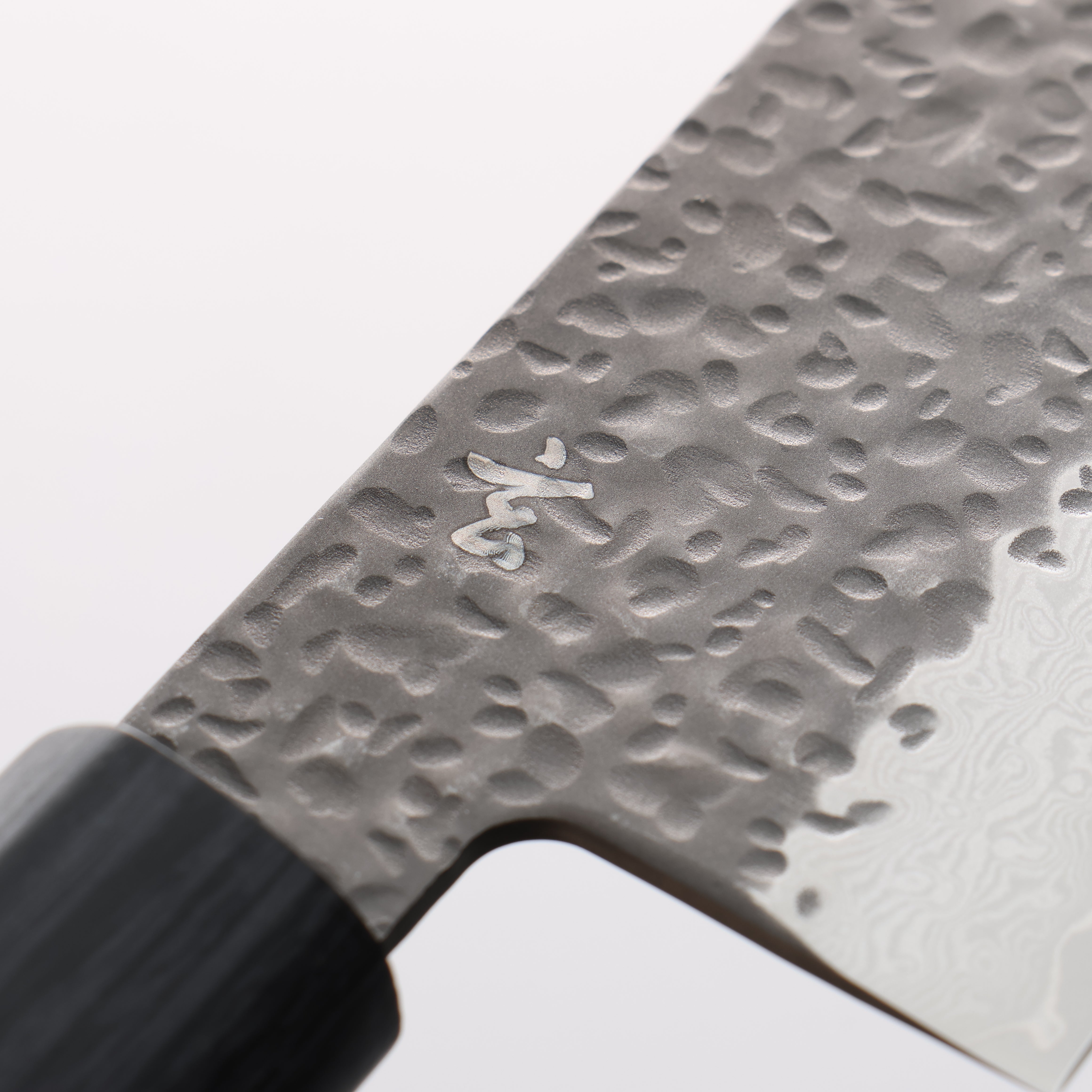 Shizu Gen VG10 Hammered Black Finished Gyuto 240mm Brown Pakkawood Handle - Seisuke Knife