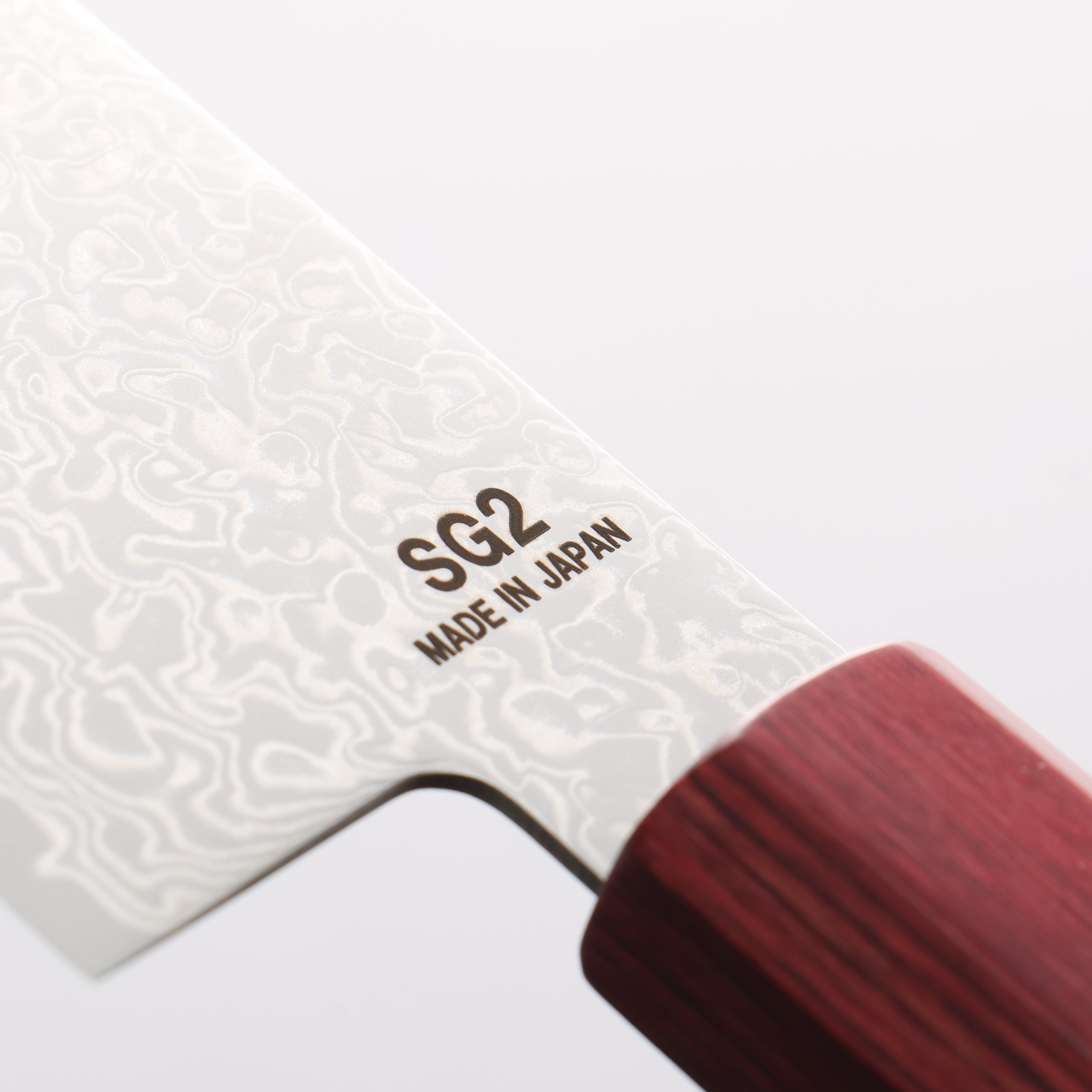 Higuchi SG2 Damascus Migaki Santoku 180mm Red Pakkawood Handle - Seisuke Knife