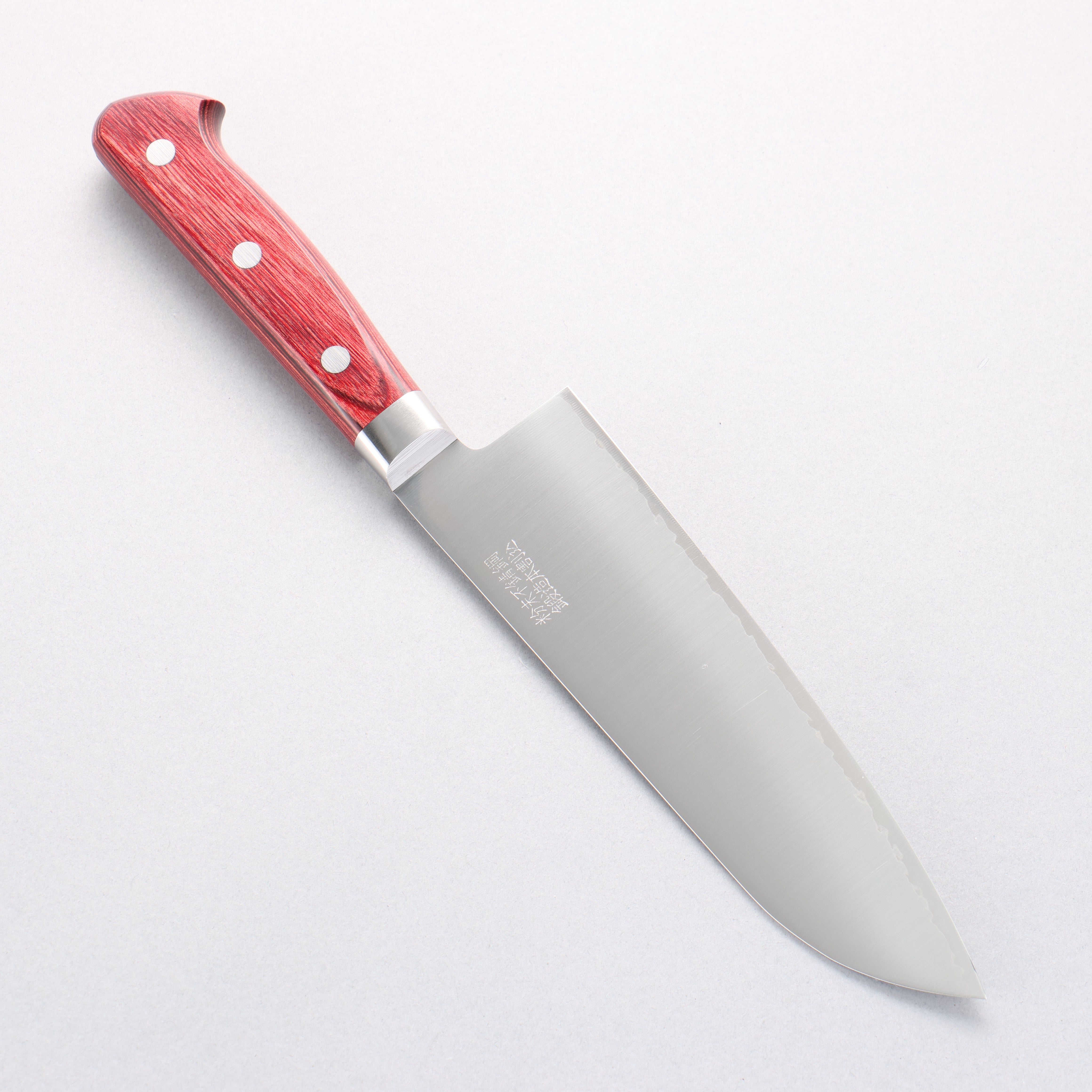 Takamura Knives SG2 Santoku 170mm with Red Pakkawood Handle - Seisuke Knife