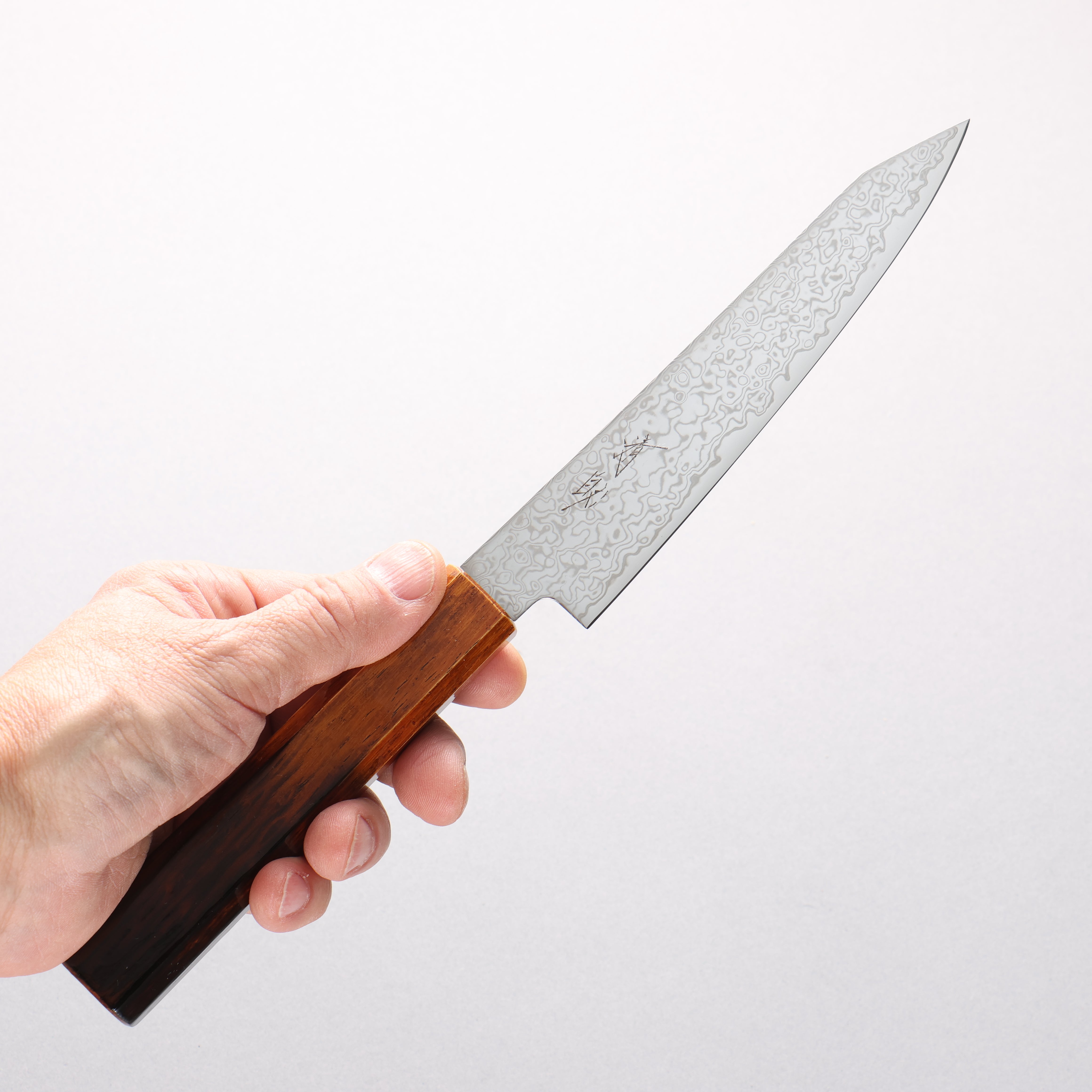 Seisuke SG2 Damascus Migaki Kiritsuke Petty-Utility 150mm Lacquered Burnt Oak Handle - Seisuke Knife
