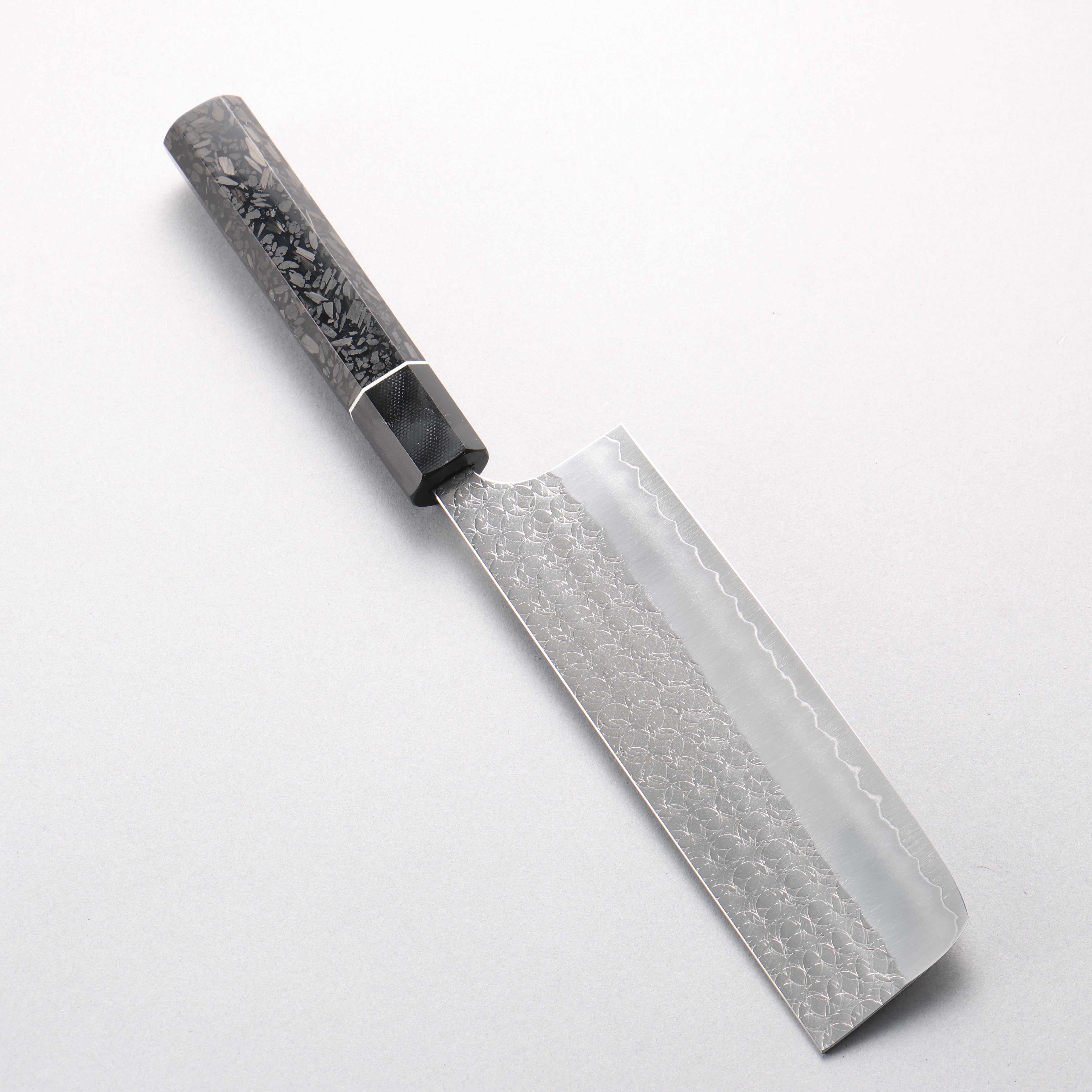 Yoshimi Kato Minamo SG2 Hammered Nakiri 165mm Carbon Fiber & G10 Fiberglass Handle - Seisuke Knife