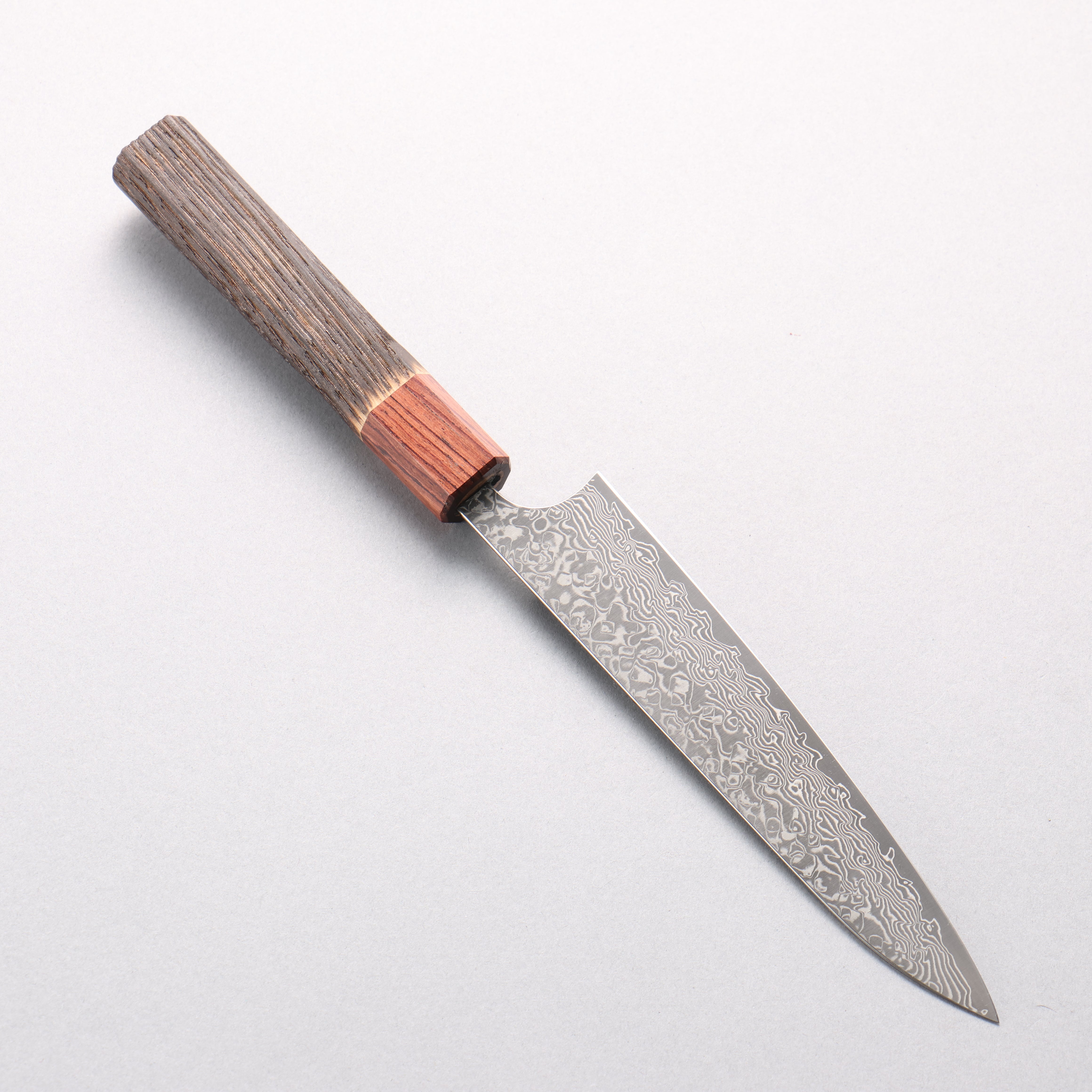 Yoshimi Kato VG10 Black Damascus Petty-Utility 150mm Burnt Chestnut & Shitan Handle - Seisuke Knife