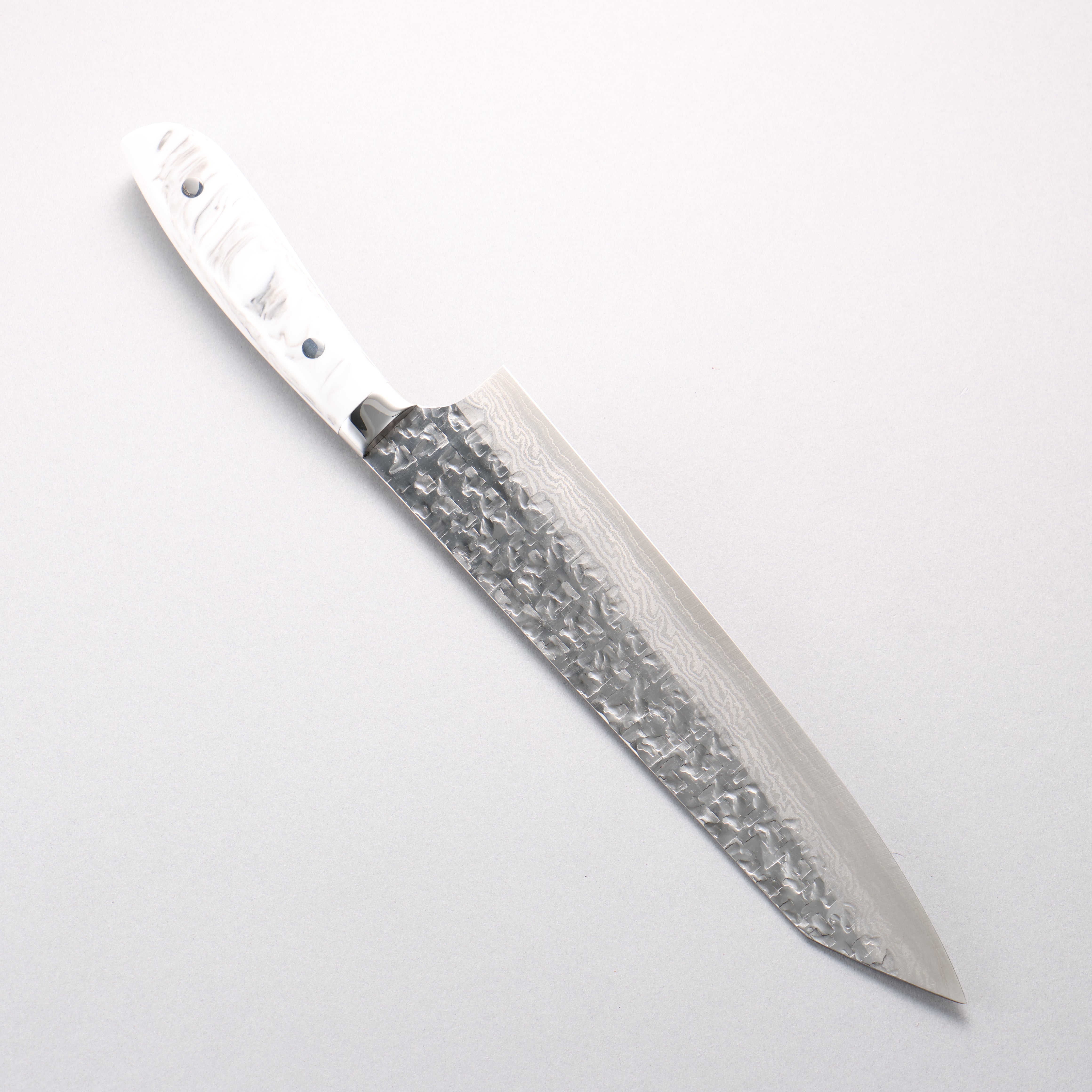 Takeshi Saji SRS13 Hammered Damascus Cross Kiritsuke Gyuto 240mm Cloud Pattern Corian Handle - Seisuke Knife