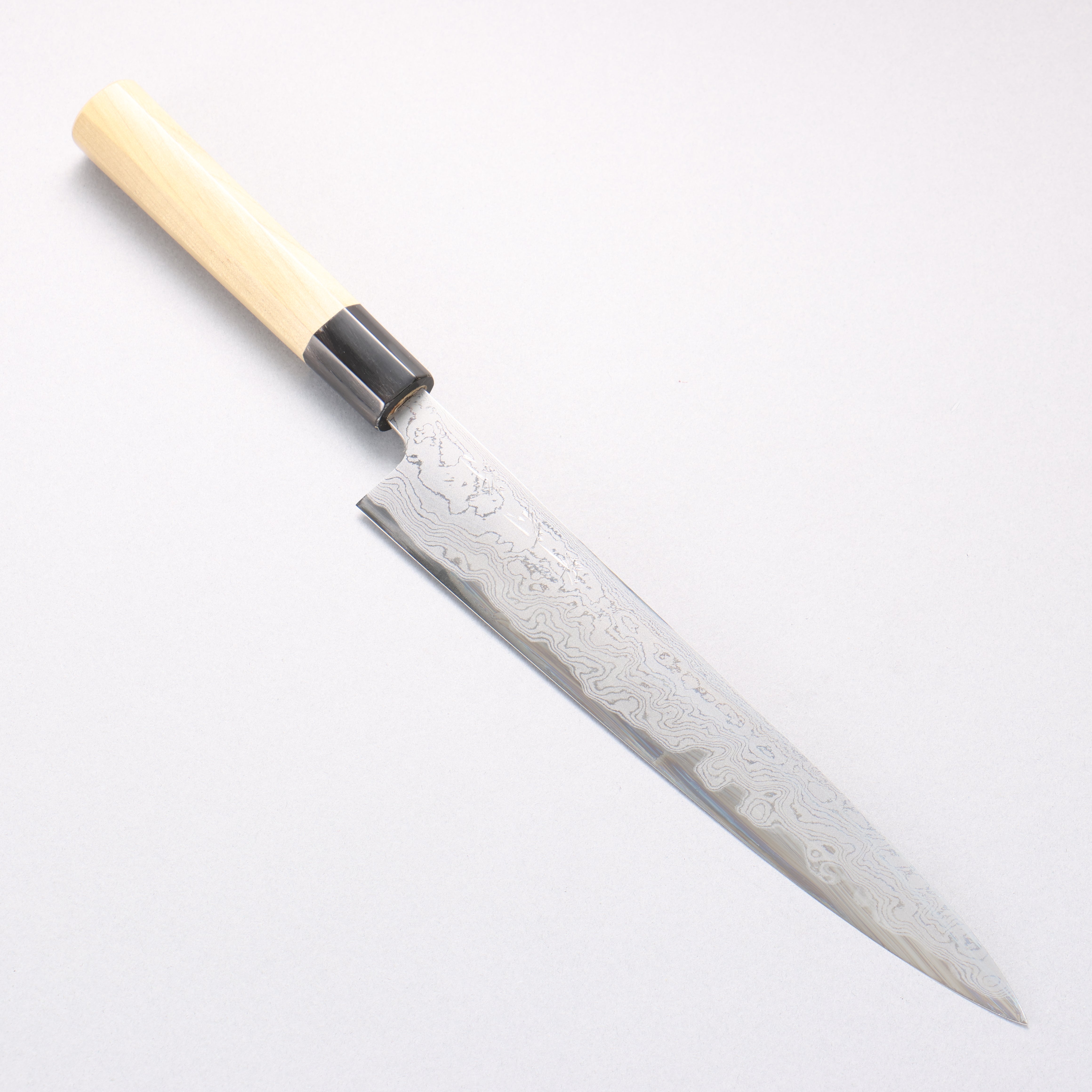 Kikumori Blue Steel No.1 Damascus Sujihiki 240mm with Magnolia Handle - Seisuke Knife