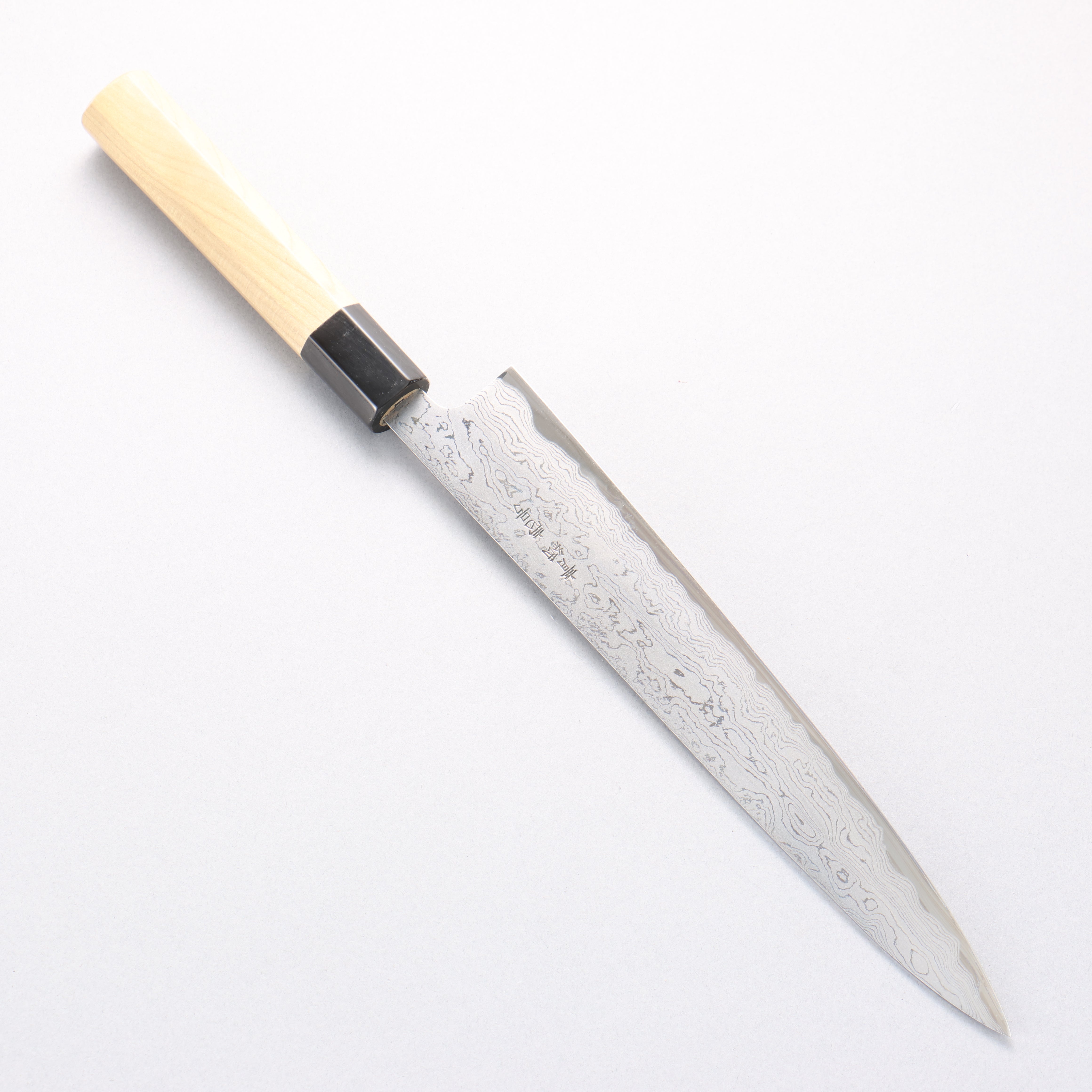 Kikumori Blue Steel No.1 Damascus Sujihiki 240mm with Magnolia Handle - Seisuke Knife