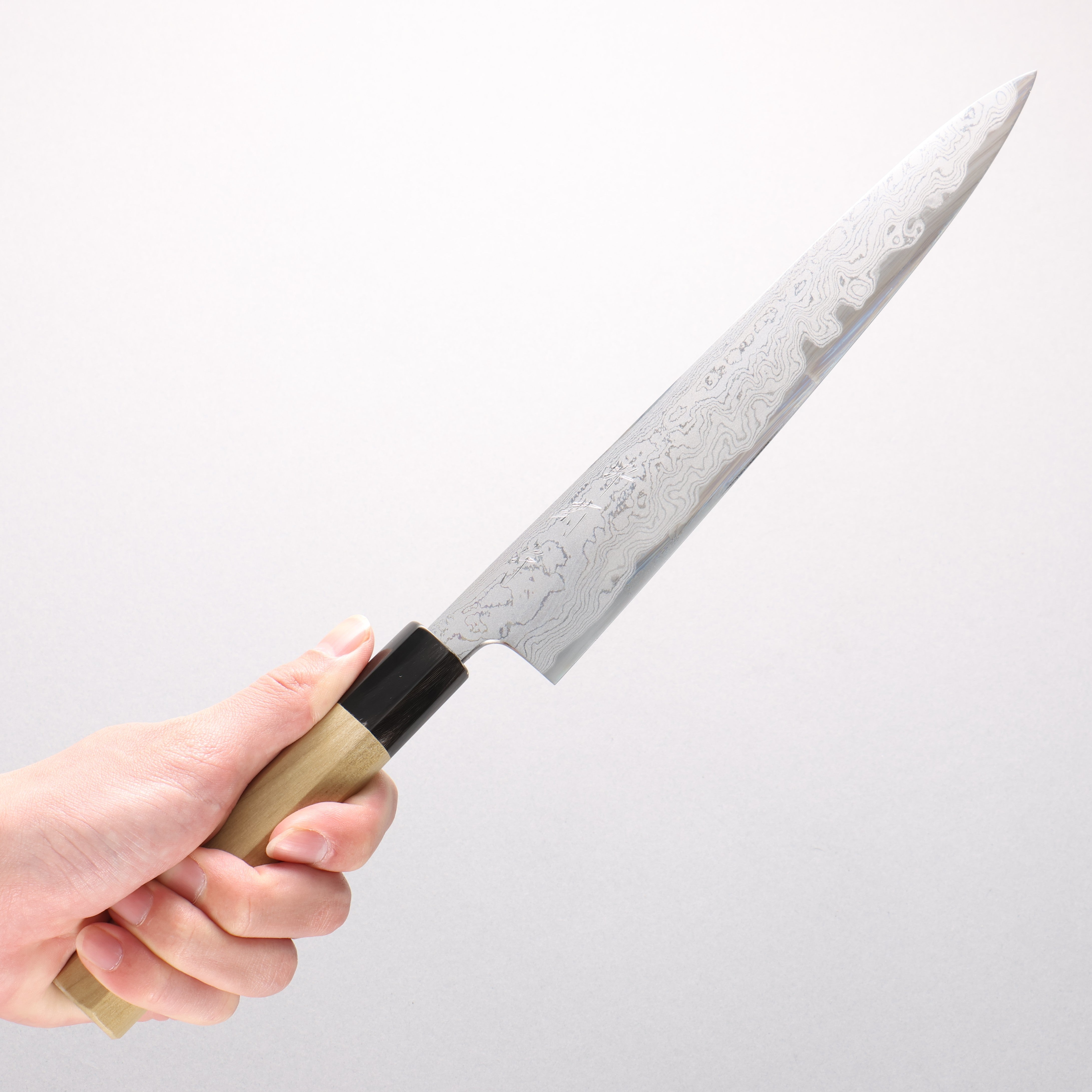 Kikumori Blue Steel No.1 Damascus Sujihiki 240mm with Magnolia Handle - Seisuke Knife