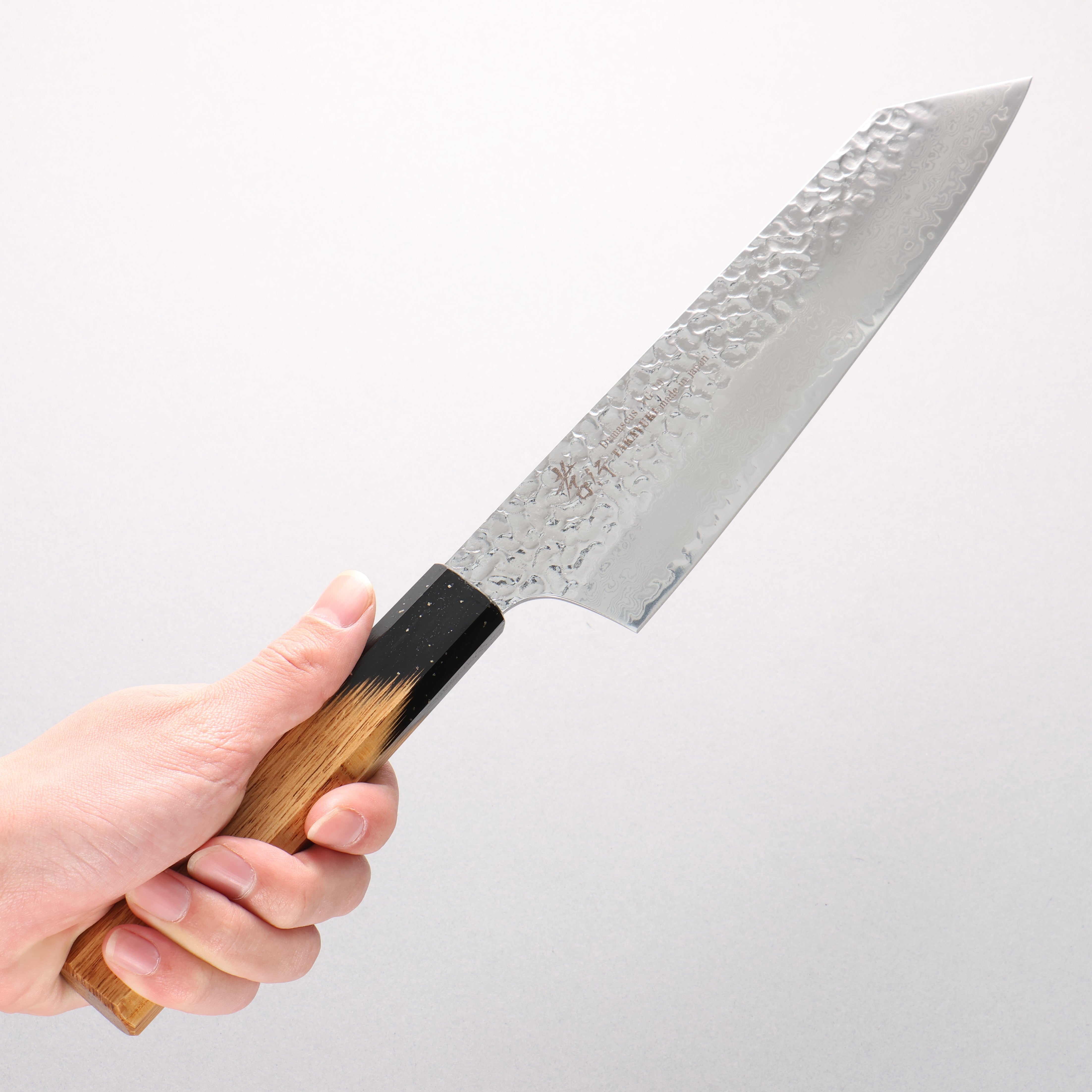 Sakai Takayuki VG10 33 Layer Damascus Kengata Gyuto 190mm Kokushin Lacquered Oak Handle - Seisuke Knife