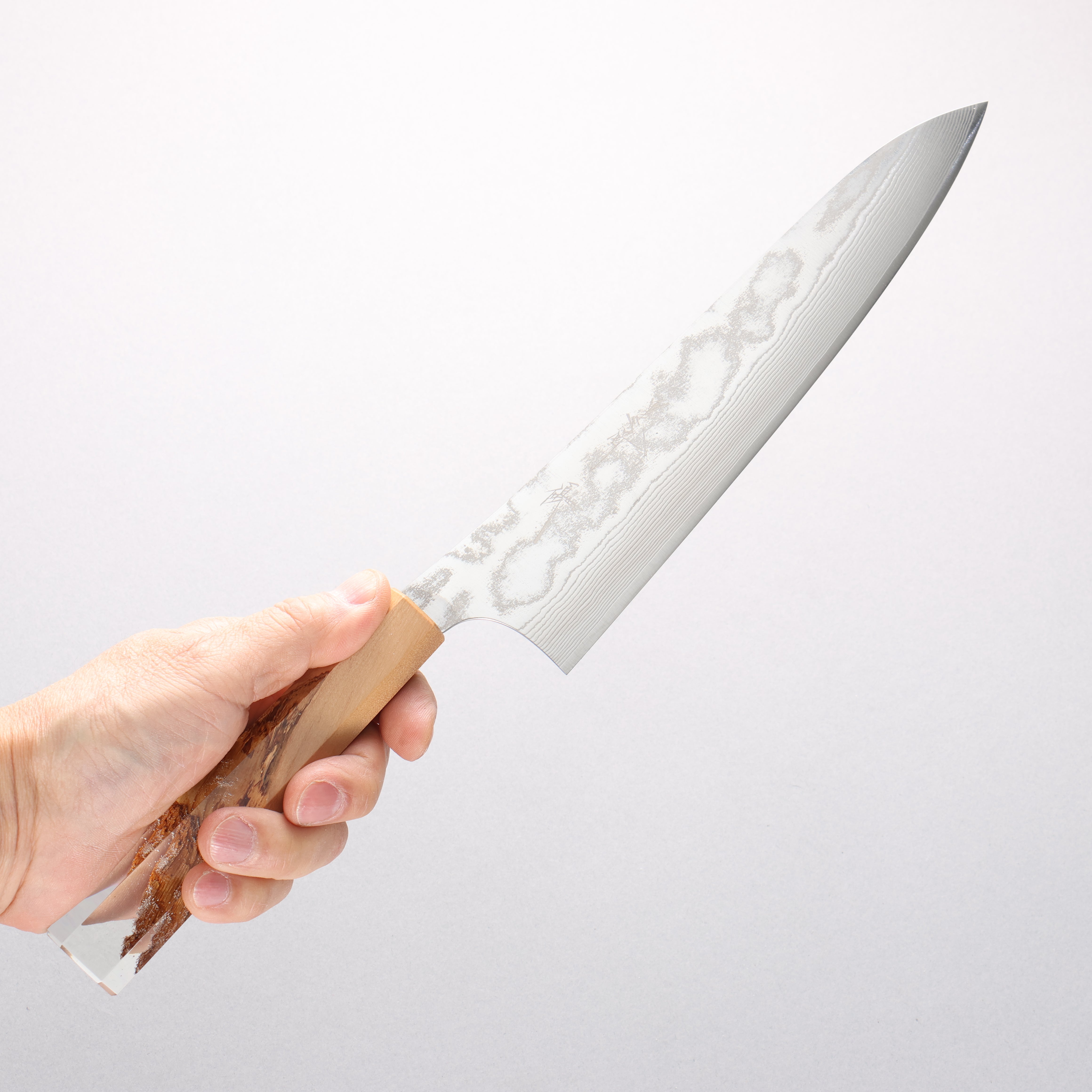 Yu Kurosaki Suiun SG2 Damascus Gyuto 210mm Olive Wood & Clear Resin Handle - Seisuke Knife