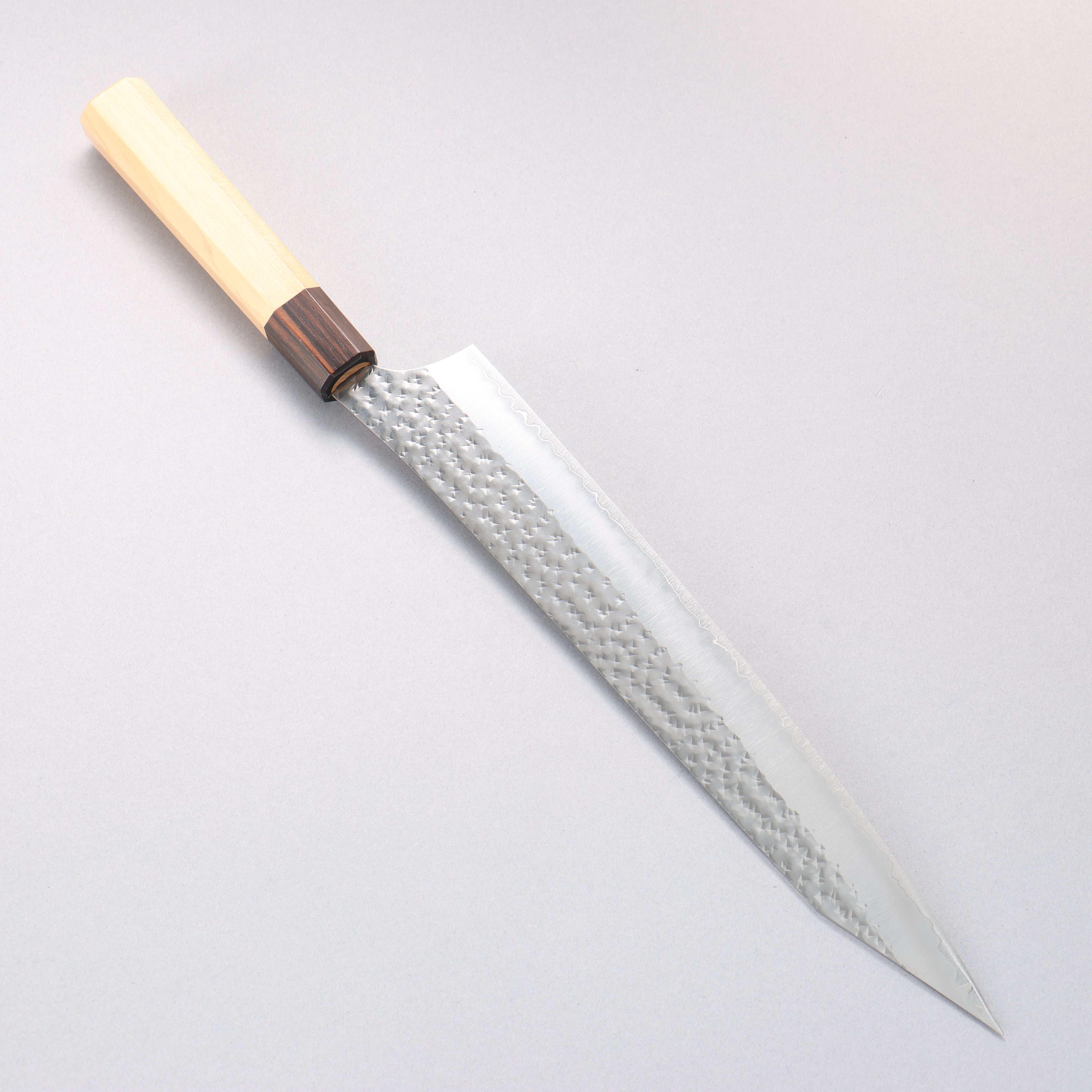 Yu Kurosaki Senko Ei SG2 Hammered Sujihiki 270mm Aomori Hiba���(Ferrule: Brown) Handle - Seisuke Knife