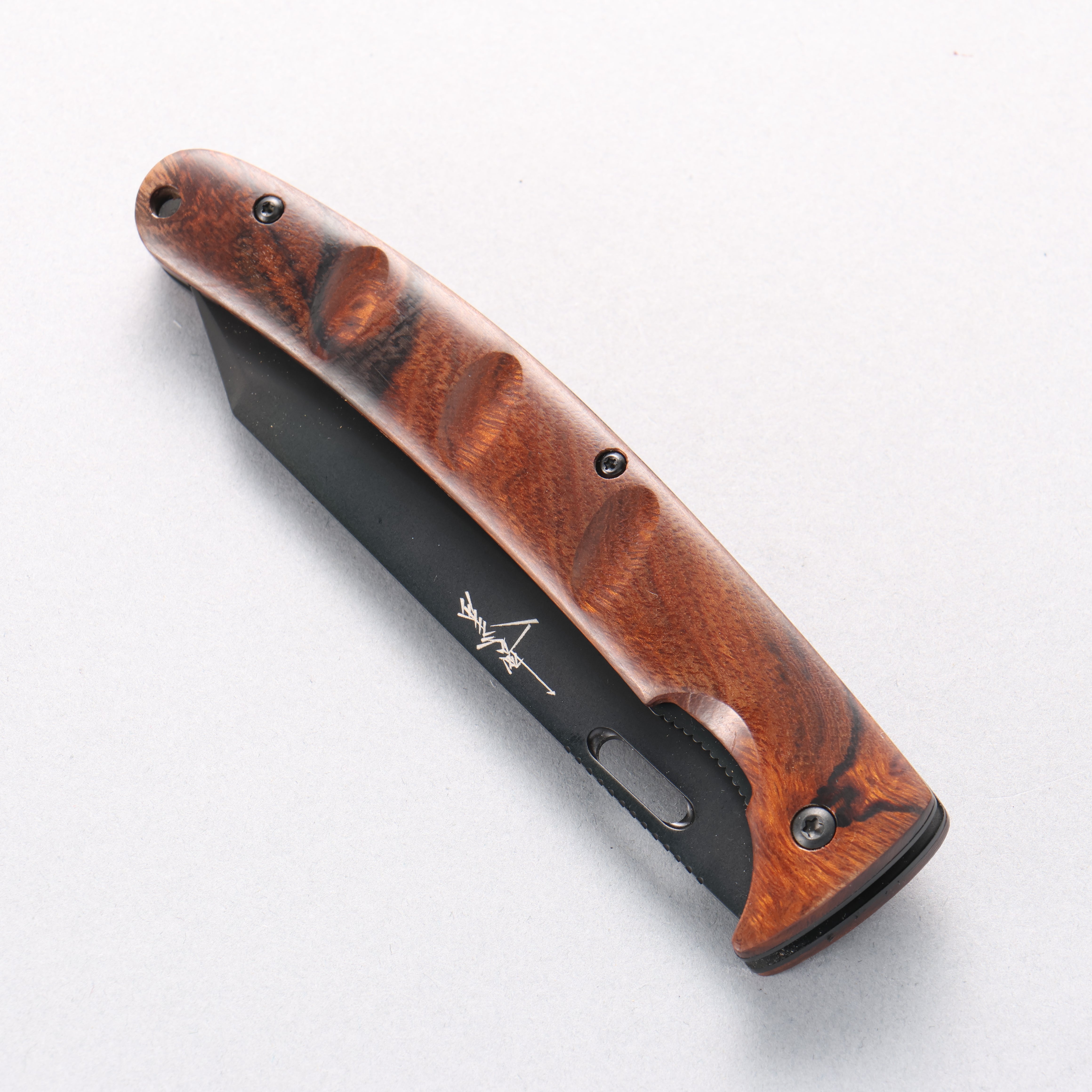 Yu Kurosaki SG2 Black Finished Pocket Knife 100mm Ironwood Handle - Seisuke Knife